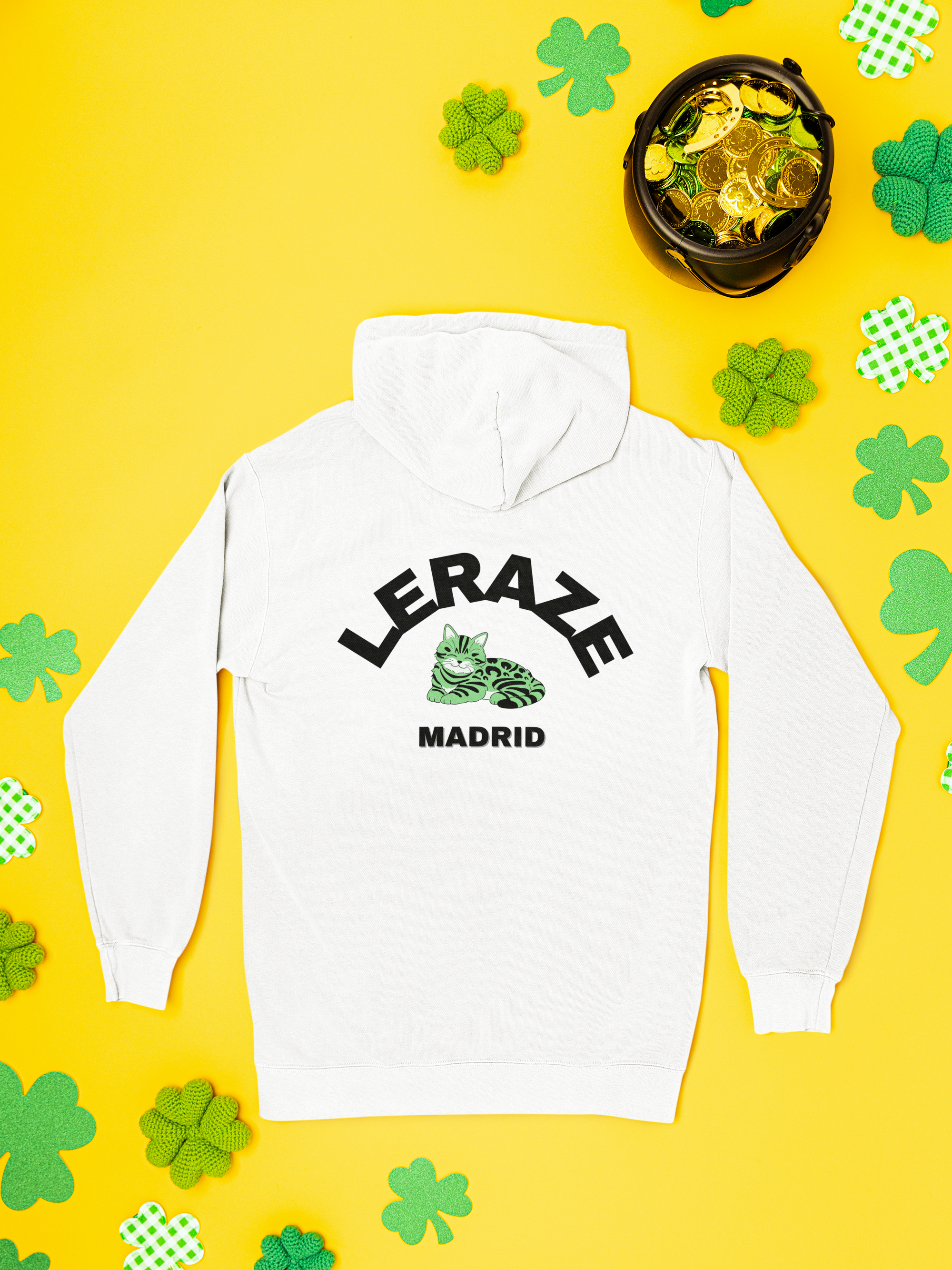 Unisex Hooded Long Sleeve Tee -Leraze Cat Design Limited Edition Madrid product thumbnail image Unisex Hooded Long Sleeve Tee -Leraze Cat Design Limited Edition Madrid product thumbnail image