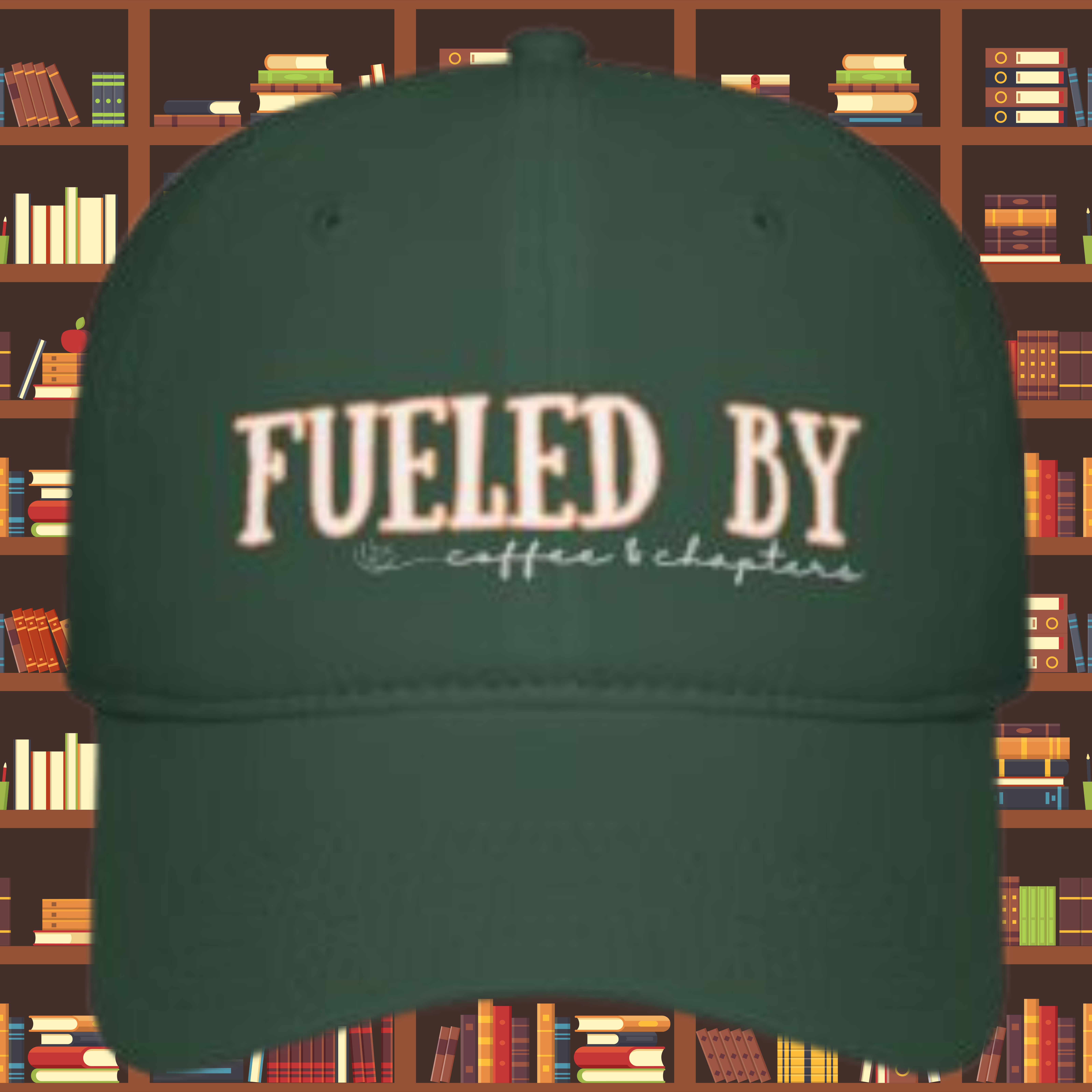 Book Lovers, Fueled By Coffee and Chapters, Low Profile Baseball Cap Book Lovers, Fueled By Coffee and Chapters, Low Profile Baseball Cap