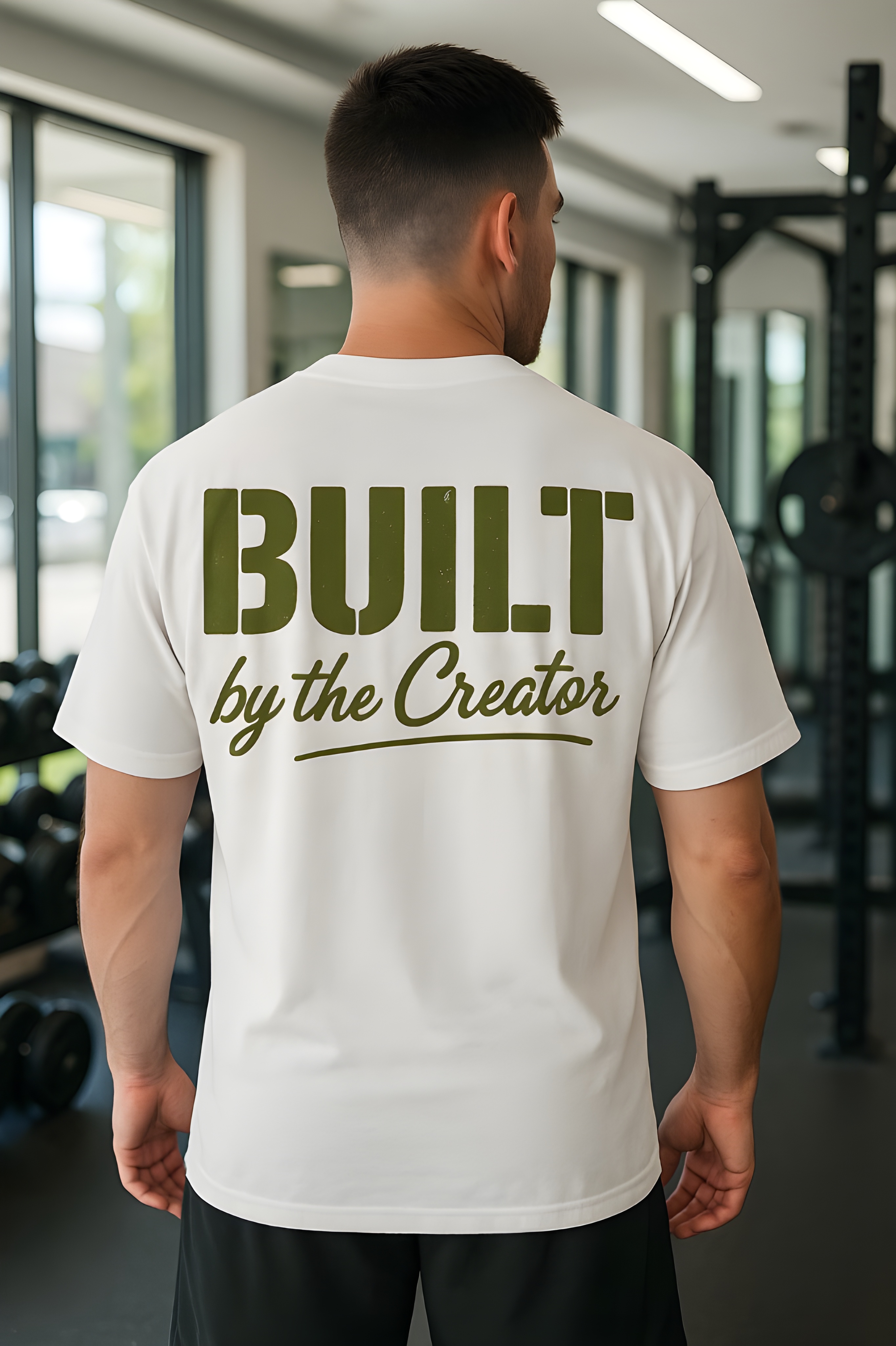 Built by the Creator Christian Workout Shirt – Faith and Fitness Oversized Boxy Tee, Ephesians 2:10 Gym Shirt, Christian Apparel for Men and Women