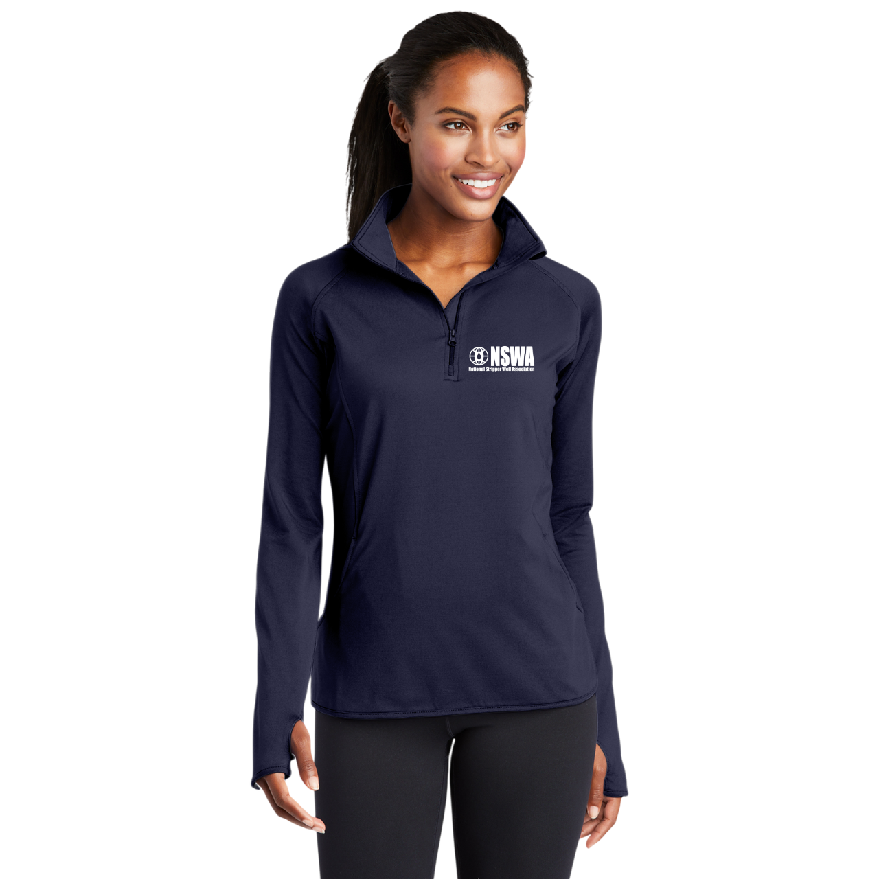 Ladies Sport-Wick Quarter-Zip Pullover: NSWA logo