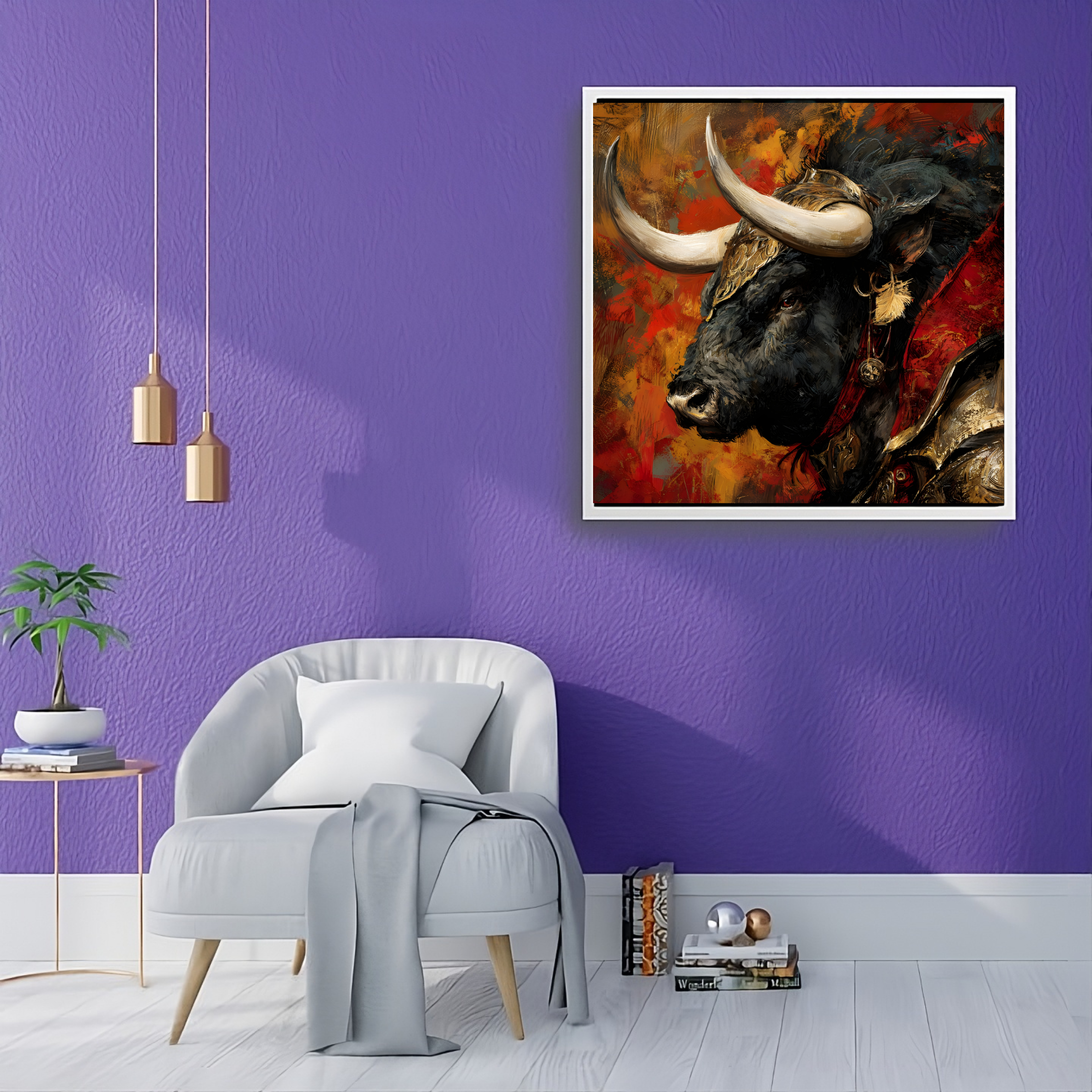 Artistic Silk Poster - Colorful Taurus the Bull Astrological Zodiac Sign Print for Home &amp; Outdoor Decor