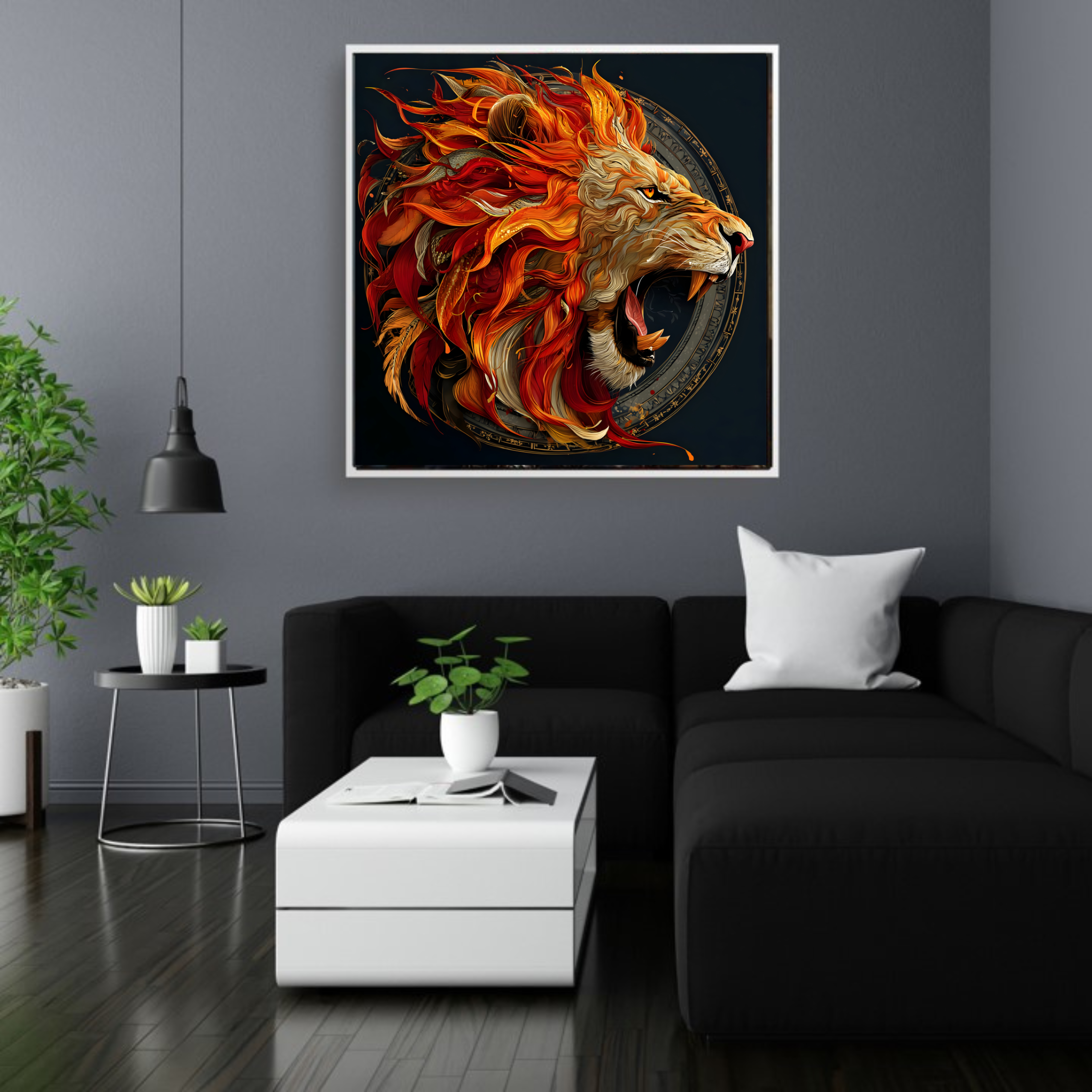 Artistic Silk Poster - Colorful Leo the Lion Astrological Zodiac Sign Print for Home &amp; Outdoor Decor product thumbnail image