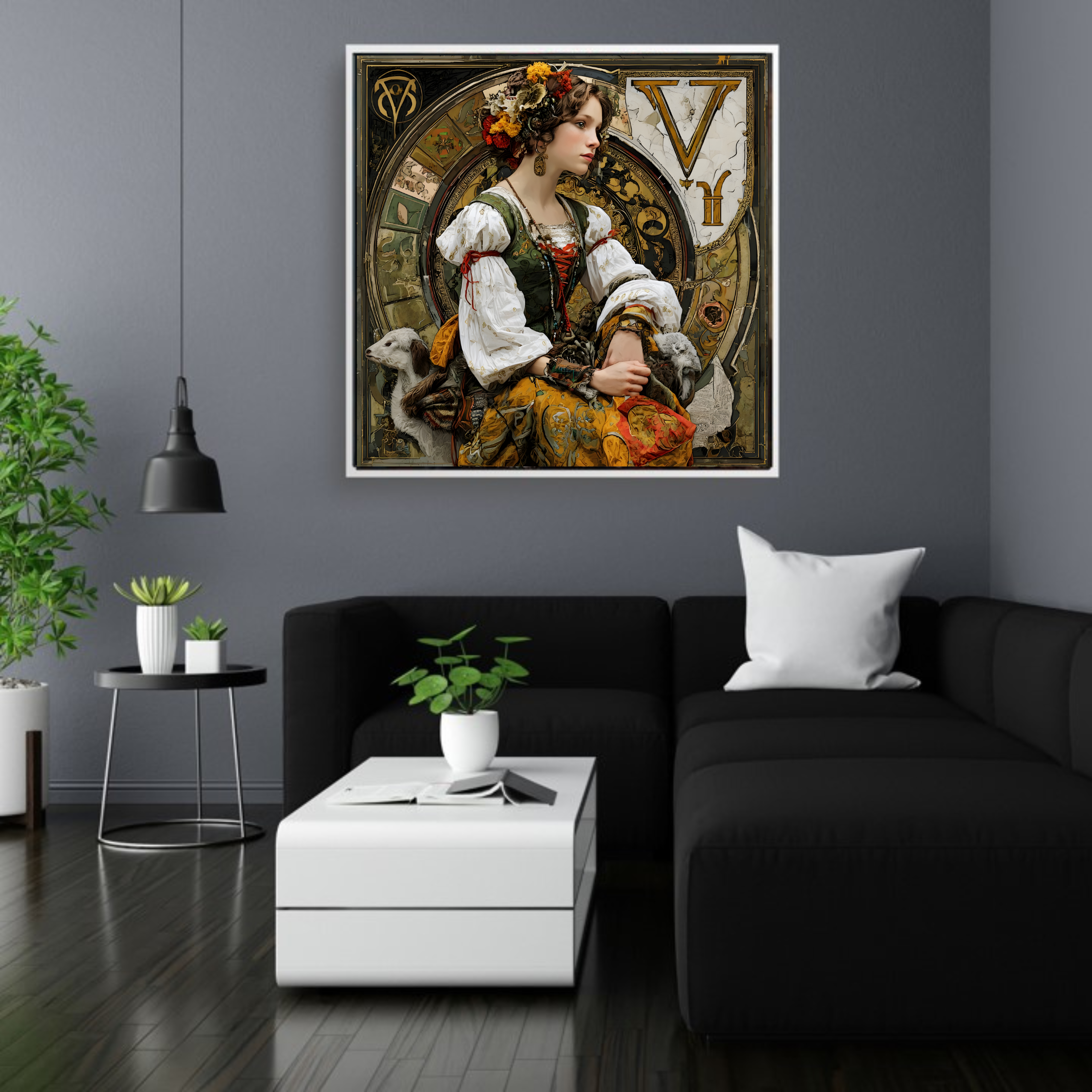 Artistic Silk Poster - Colorful Virgo the Virgo Astrological Zodiac Sign Print for Home &amp; Outdoor Decor product thumbnail image