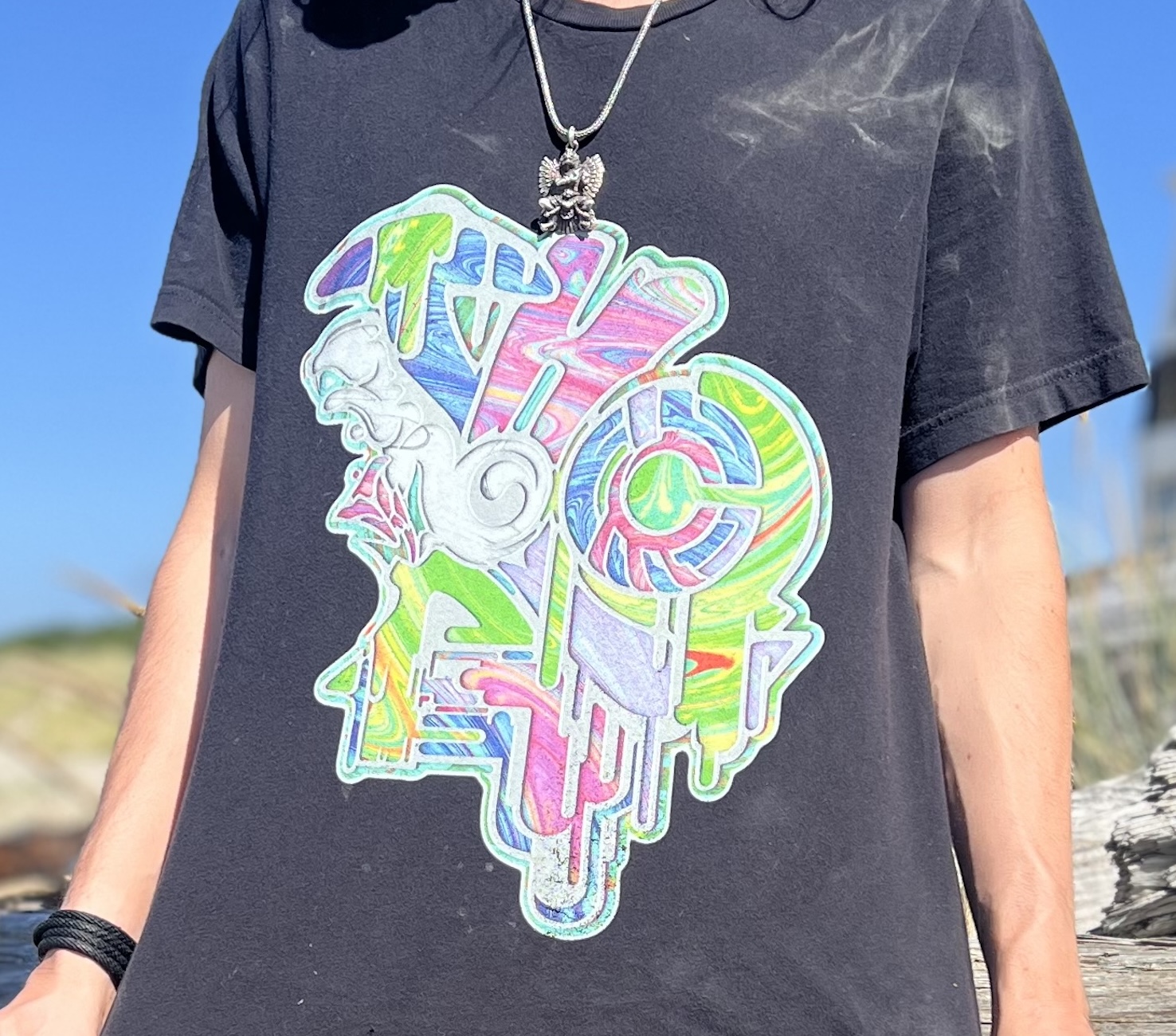 Psychedelic Skull Art Jersey Tee Psychedelic Skull Art Jersey Tee