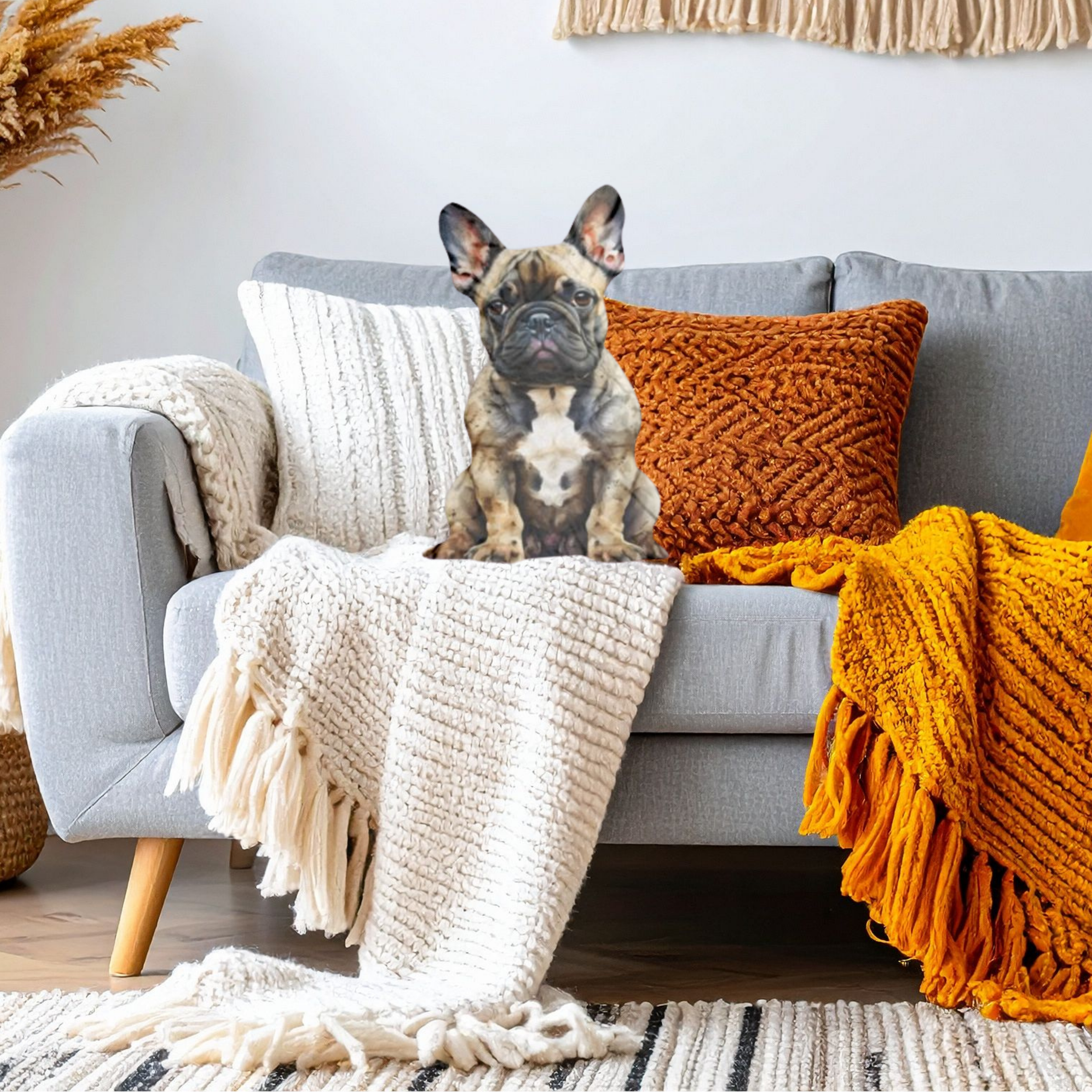 🐾 Snuggle-Ready French Bulldog Custom Shaped Pillow | Cuddle Your Frenchie Anytime!