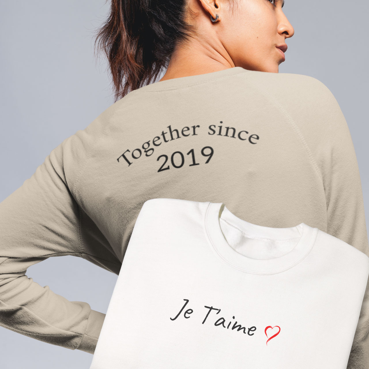 Personalized Unisex Sweatshirt - Je T'aime Design