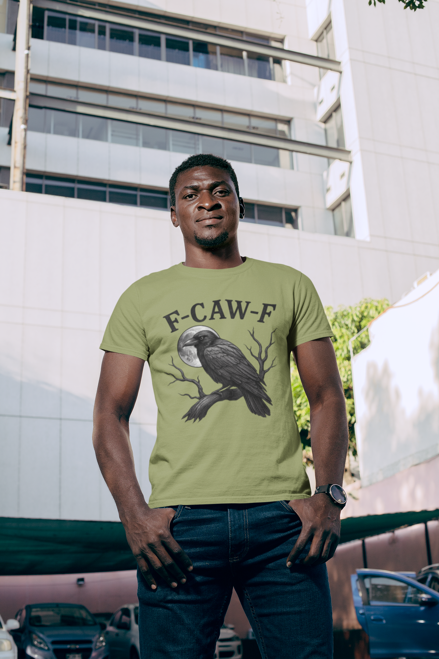 F-Caw-F Raven T-Shirt, Unisex Graphic Tee, Halloween Spirit Wear, Bird Lover Gift, Casual Streetwear, Gift for Nature Enthusiasts product thumbnail image F-Caw-F Raven T-Shirt, Unisex Graphic Tee, Halloween Spirit Wear, Bird Lover Gift, Casual Streetwear, Gift for Nature Enthusiasts product thumbnail image