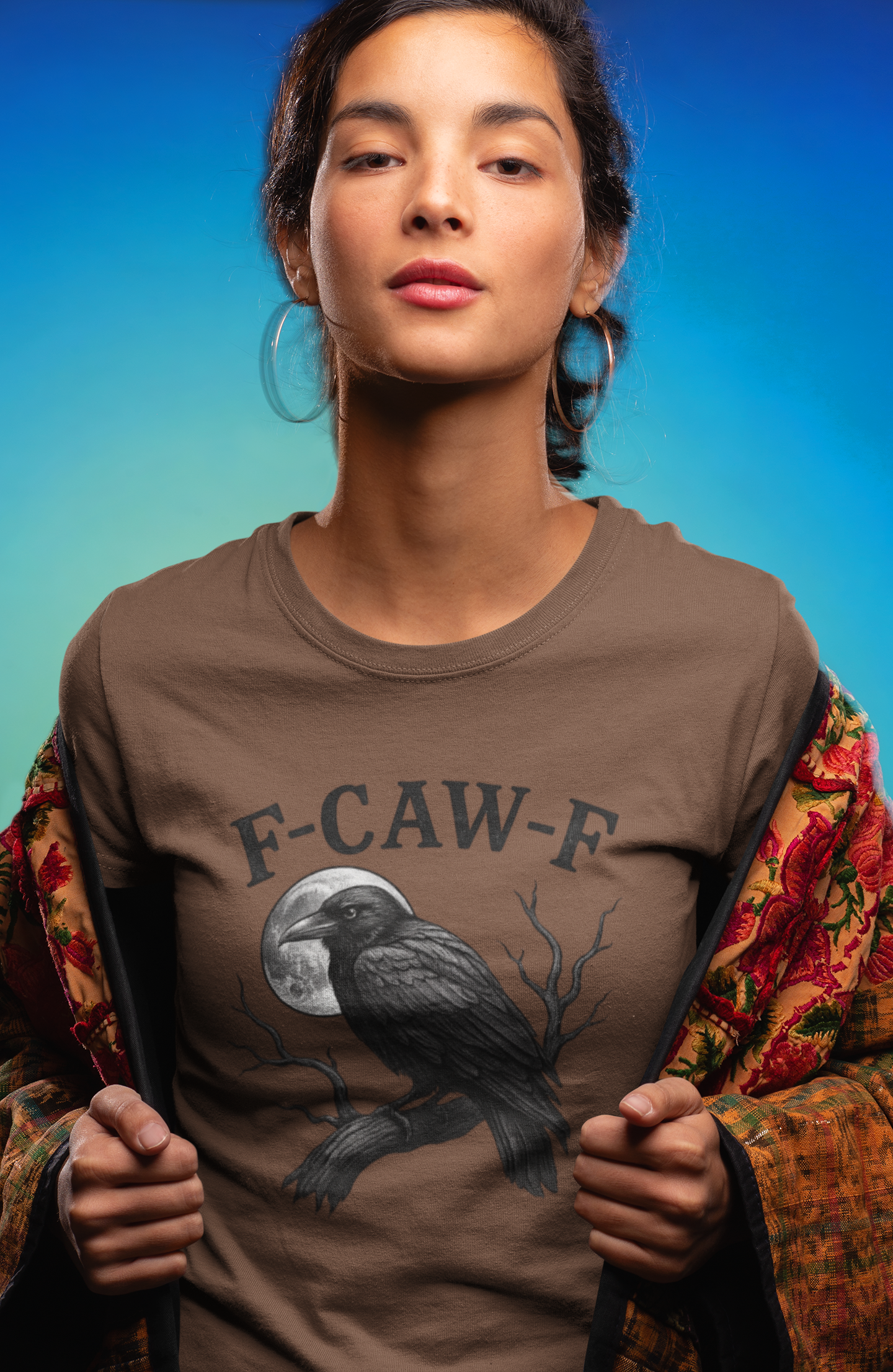 F-Caw-F Raven T-Shirt, Unisex Graphic Tee, Halloween Spirit Wear, Bird Lover Gift, Casual Streetwear, Gift for Nature Enthusiasts product thumbnail image