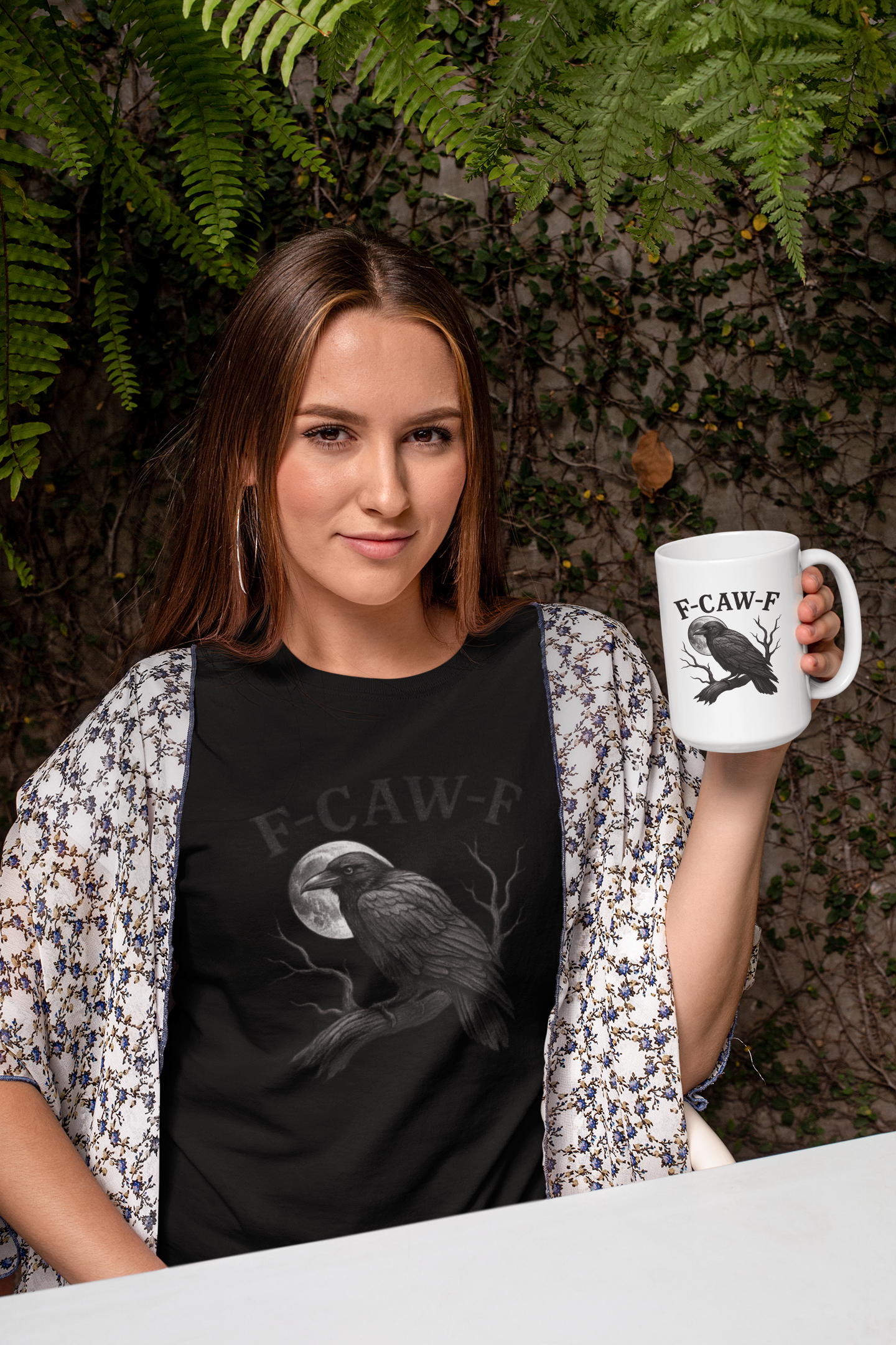 F-Caw-F Raven T-Shirt, Unisex Graphic Tee, Halloween Spirit Wear, Bird Lover Gift, Casual Streetwear, Gift for Nature Enthusiasts product thumbnail image