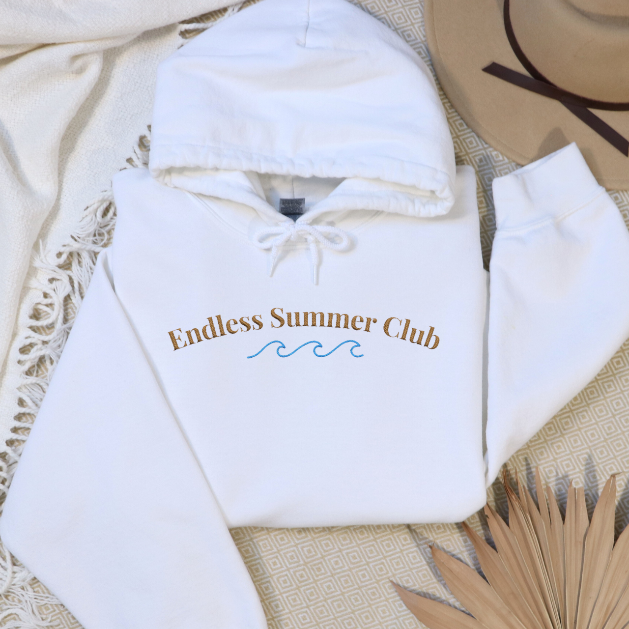 Endless Summer Club Embroidered Hoodie | Beachy Minimalist Sweatshirt product thumbnail image Endless Summer Club Embroidered Hoodie | Beachy Minimalist Sweatshirt product thumbnail image