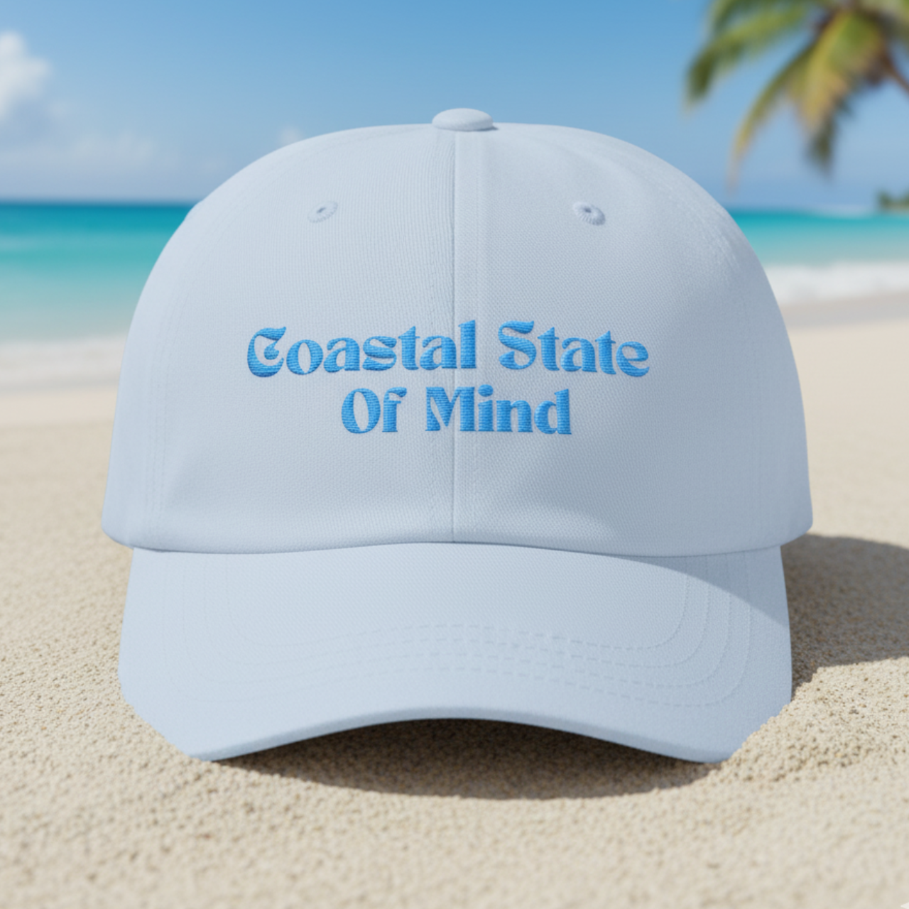 Coastal State of Mind Embroidered Dad Hat | Beach-Inspired Minimalist Cap product thumbnail image Coastal State of Mind Embroidered Dad Hat | Beach-Inspired Minimalist Cap product thumbnail image