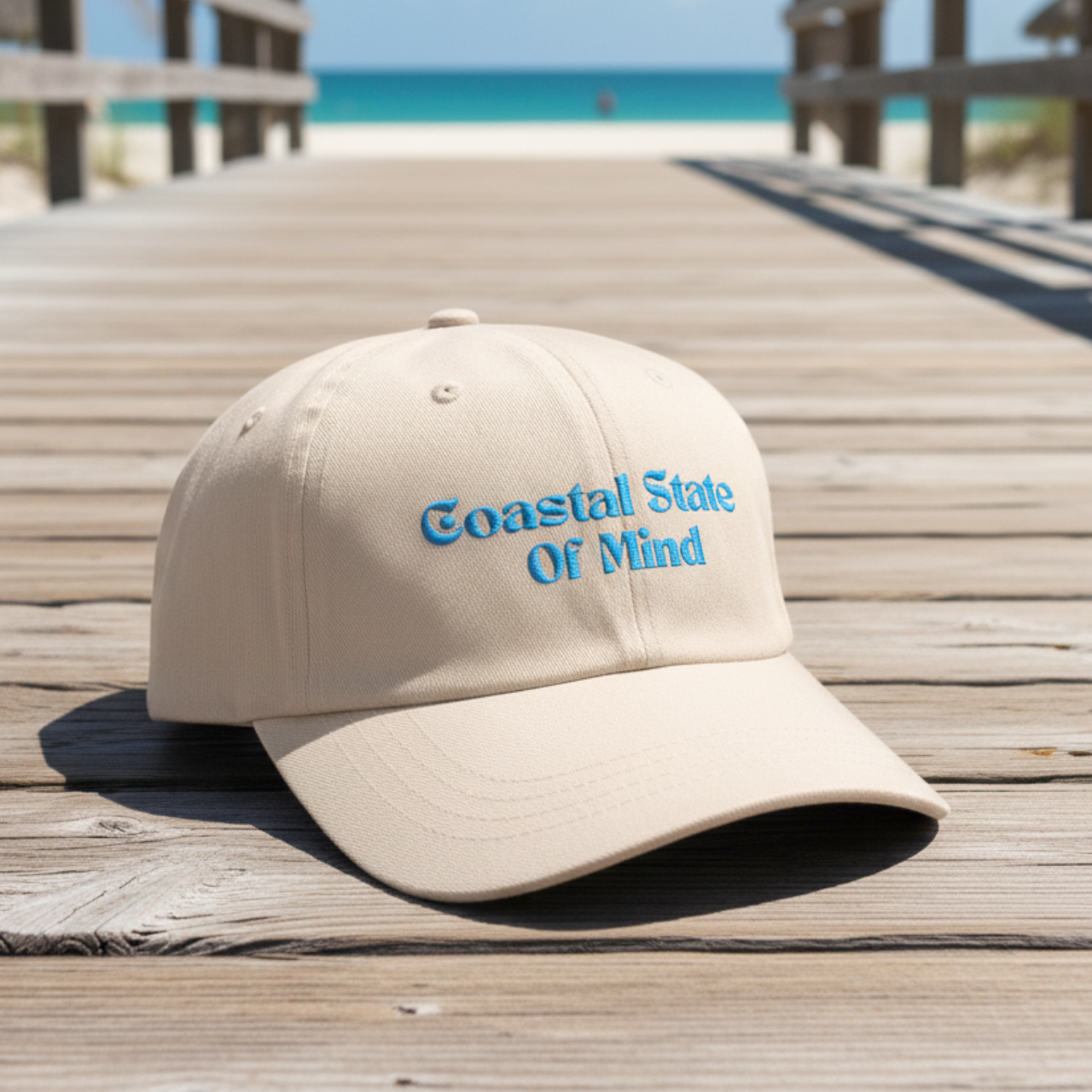 Coastal State of Mind Embroidered Dad Hat | Beach-Inspired Minimalist Cap product thumbnail image Coastal State of Mind Embroidered Dad Hat | Beach-Inspired Minimalist Cap product thumbnail image