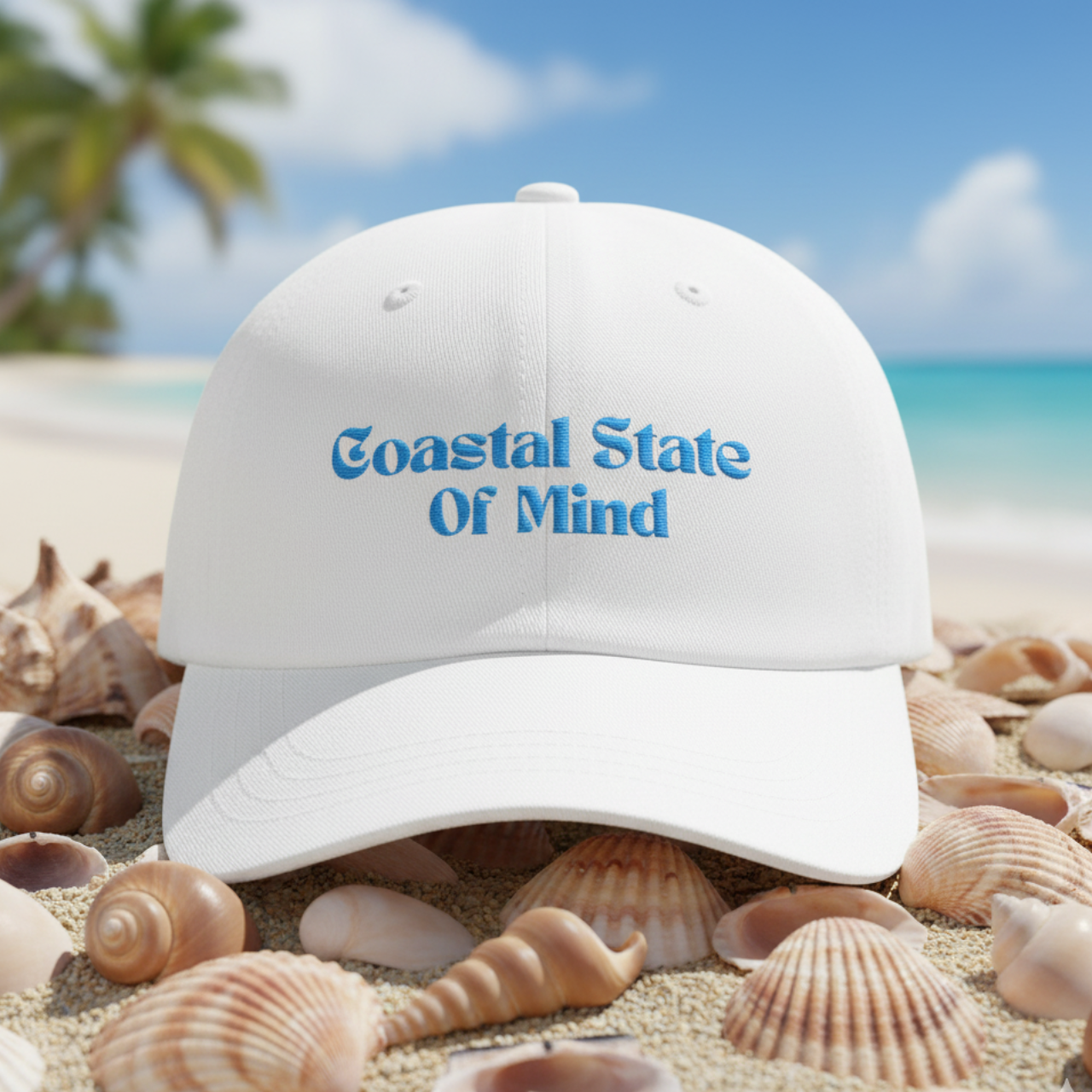 Coastal State of Mind Embroidered Dad Hat | Beach-Inspired Minimalist Cap product thumbnail image Coastal State of Mind Embroidered Dad Hat | Beach-Inspired Minimalist Cap product thumbnail image