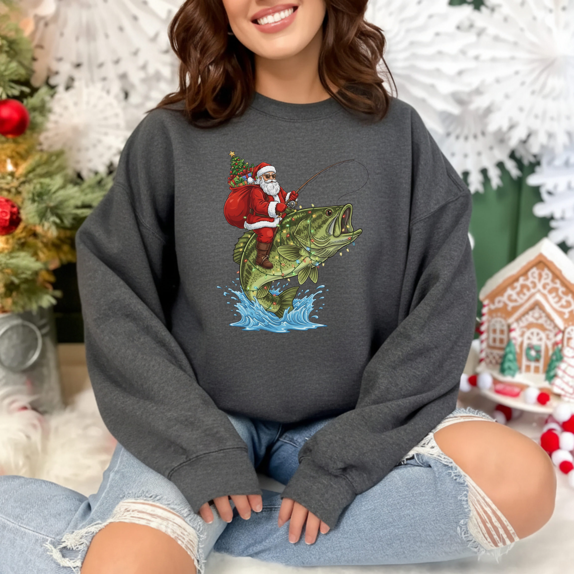 Merry Bassmas Christmas Sweatshirt product thumbnail image Merry Bassmas Christmas Sweatshirt product thumbnail image