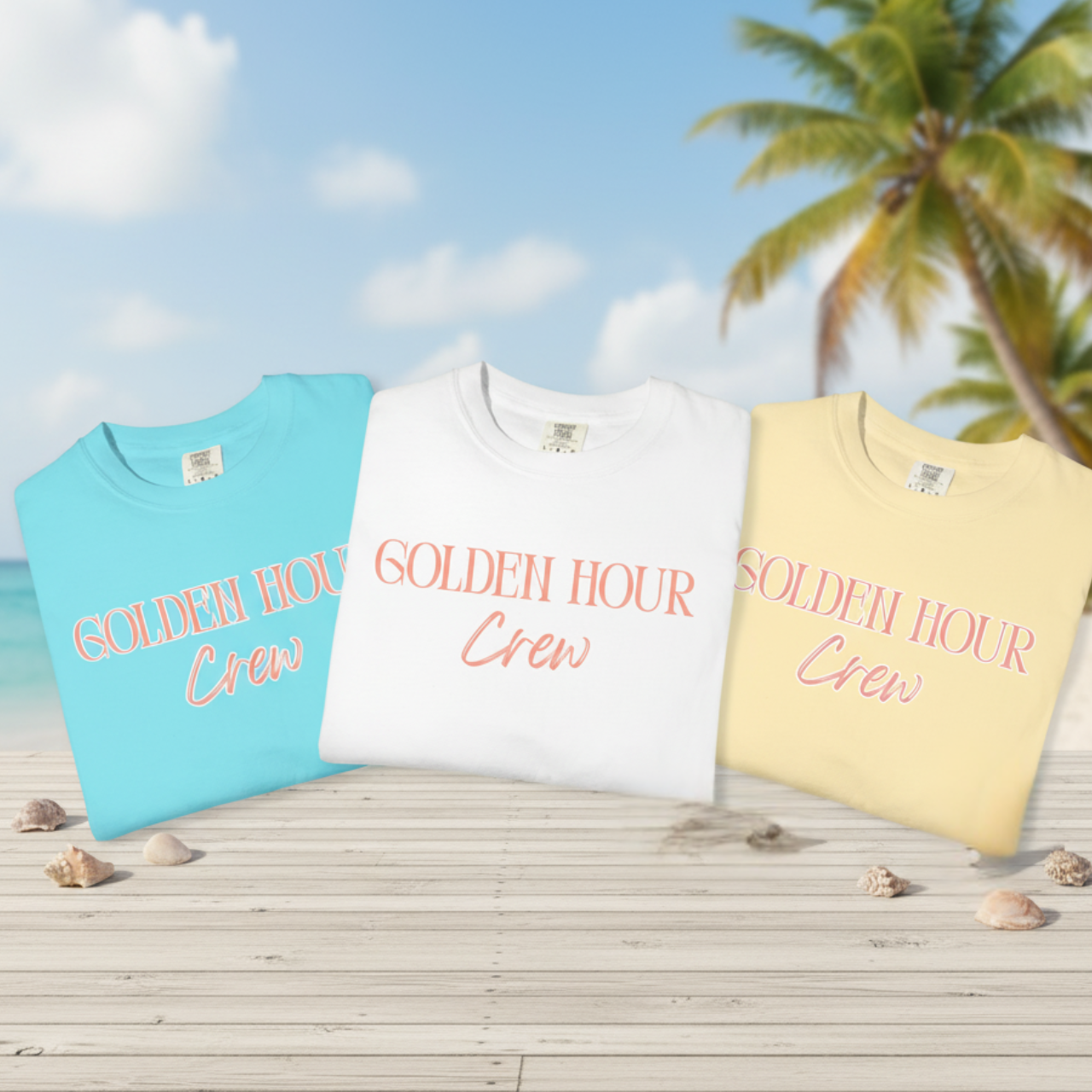 Golden Hour Crew T-Shirt | Sunset Lovers Minimalist Coastal Tee product thumbnail image