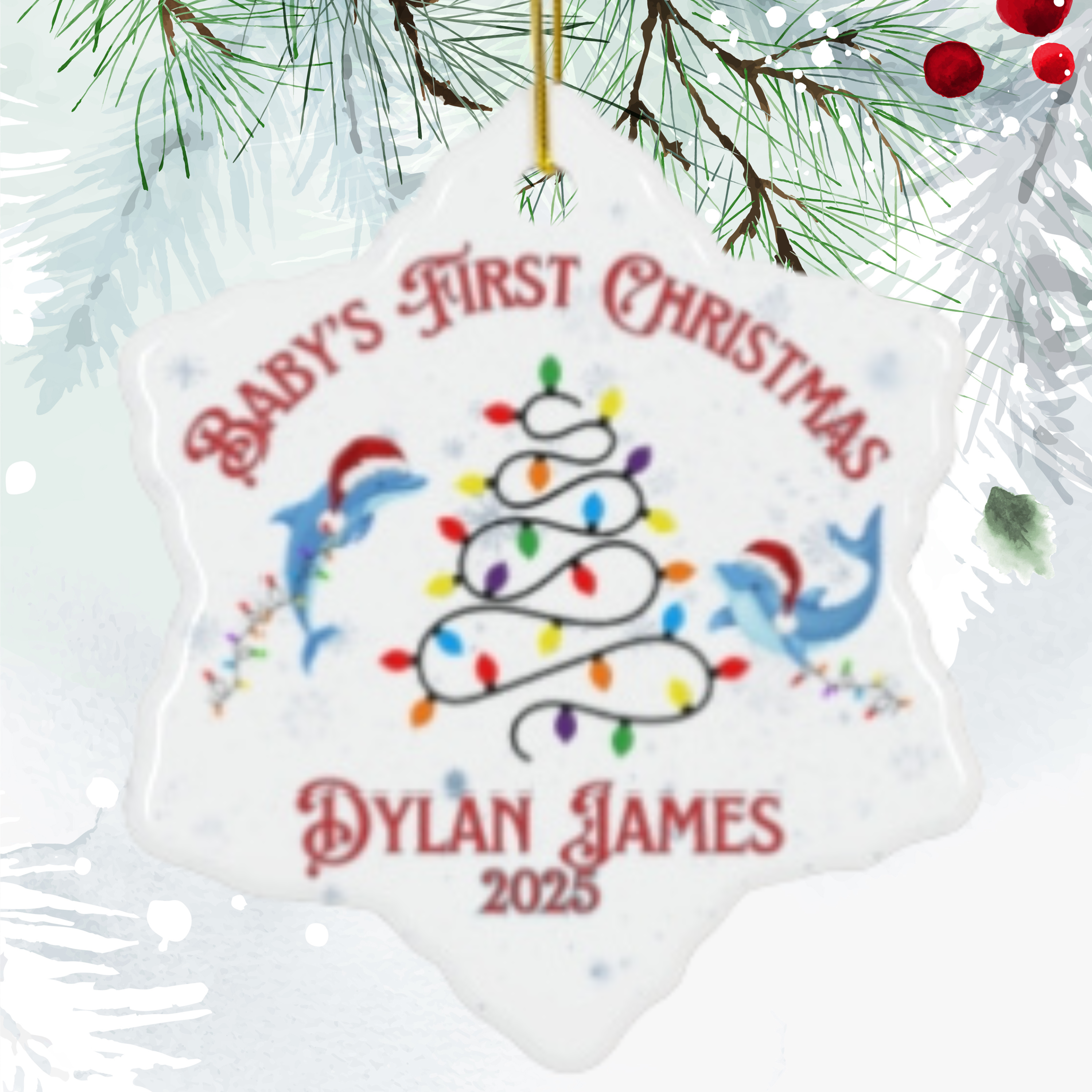 Personalized Baby's First Christmas, Christmas Ornament - Perfect Holiday Gift, Keepsake Decoration, First Christmas Celebration, Unique Tree Decor, Family [...]