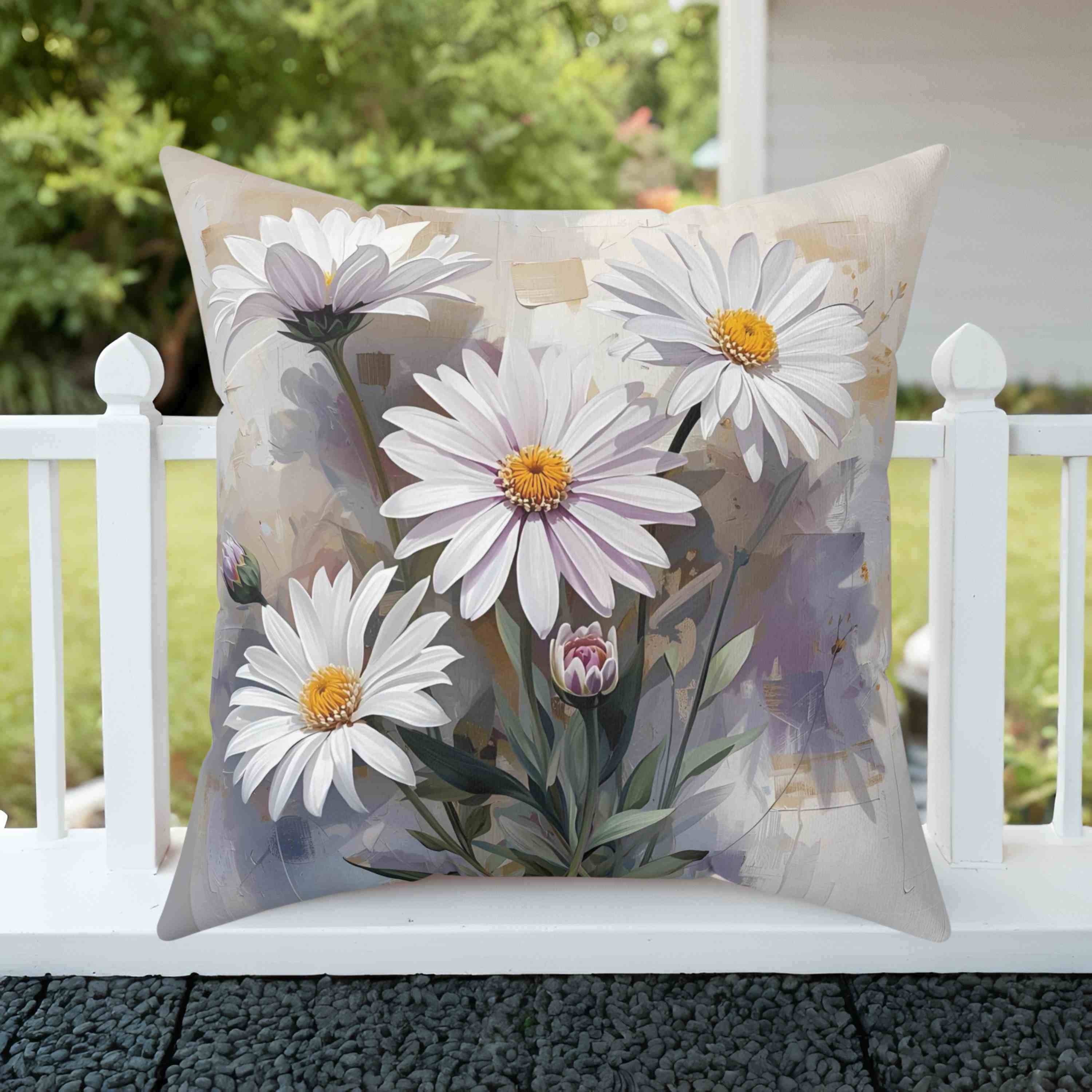 Floral Daisy Throw Pillow, Cozy Home Decor, Bedroom Accent Cushion, Perfect Gift for Flower Lovers, Springtime Decor, Pillow for Relaxation product thumbnail image