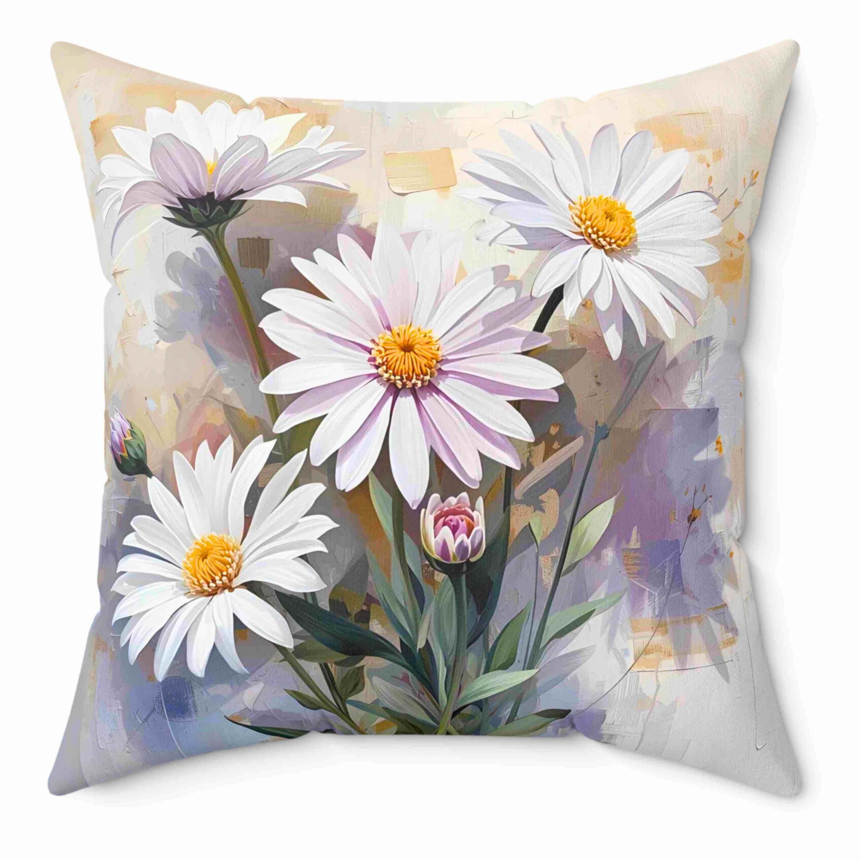 Floral Daisy Throw Pillow, Cozy Home Decor, Bedroom Accent Cushion, Perfect Gift for Flower Lovers, Springtime Decor, Pillow for Relaxation product thumbnail image