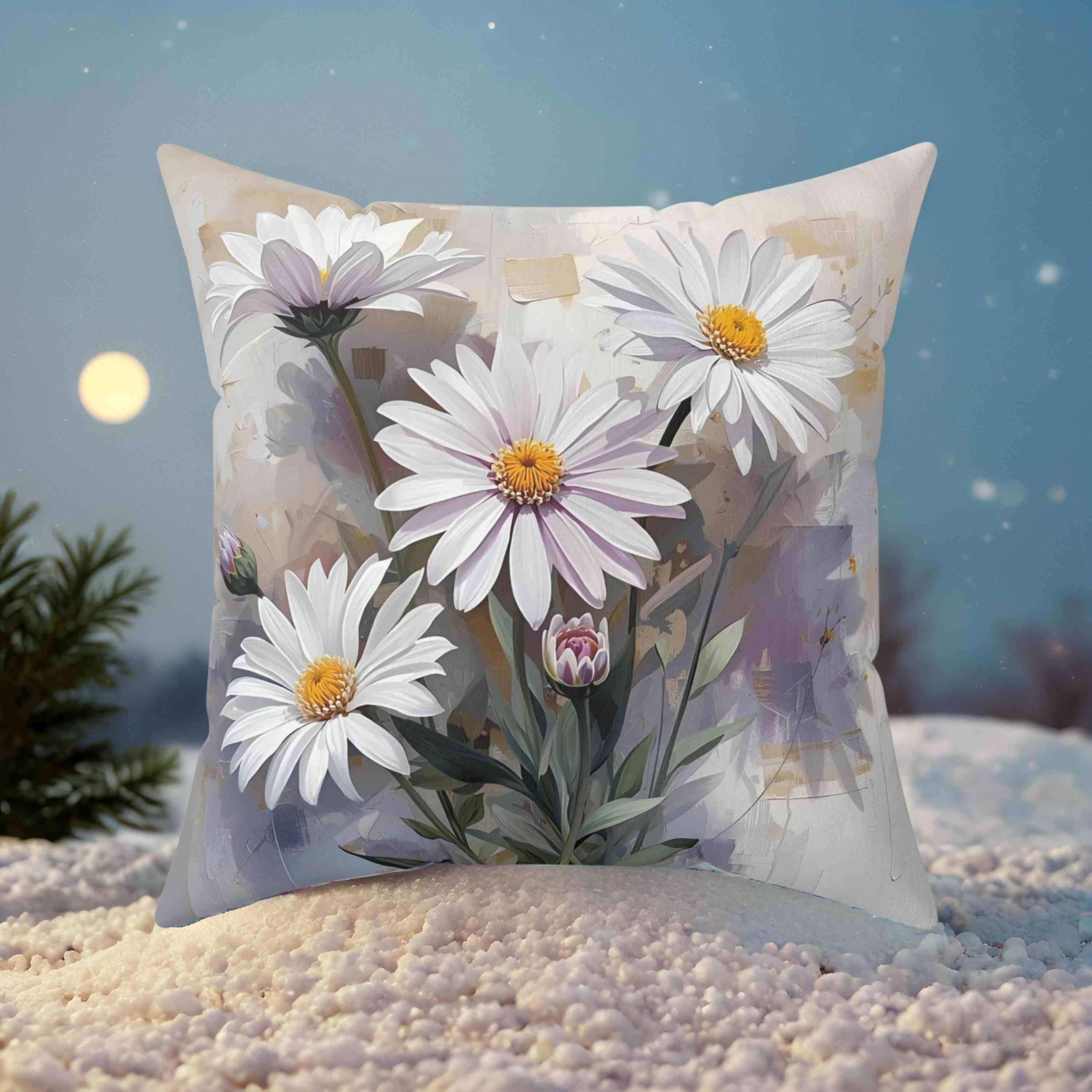Floral Daisy Throw Pillow, Cozy Home Decor, Bedroom Accent Cushion, Perfect Gift for Flower Lovers, Springtime Decor, Pillow for Relaxation product thumbnail image