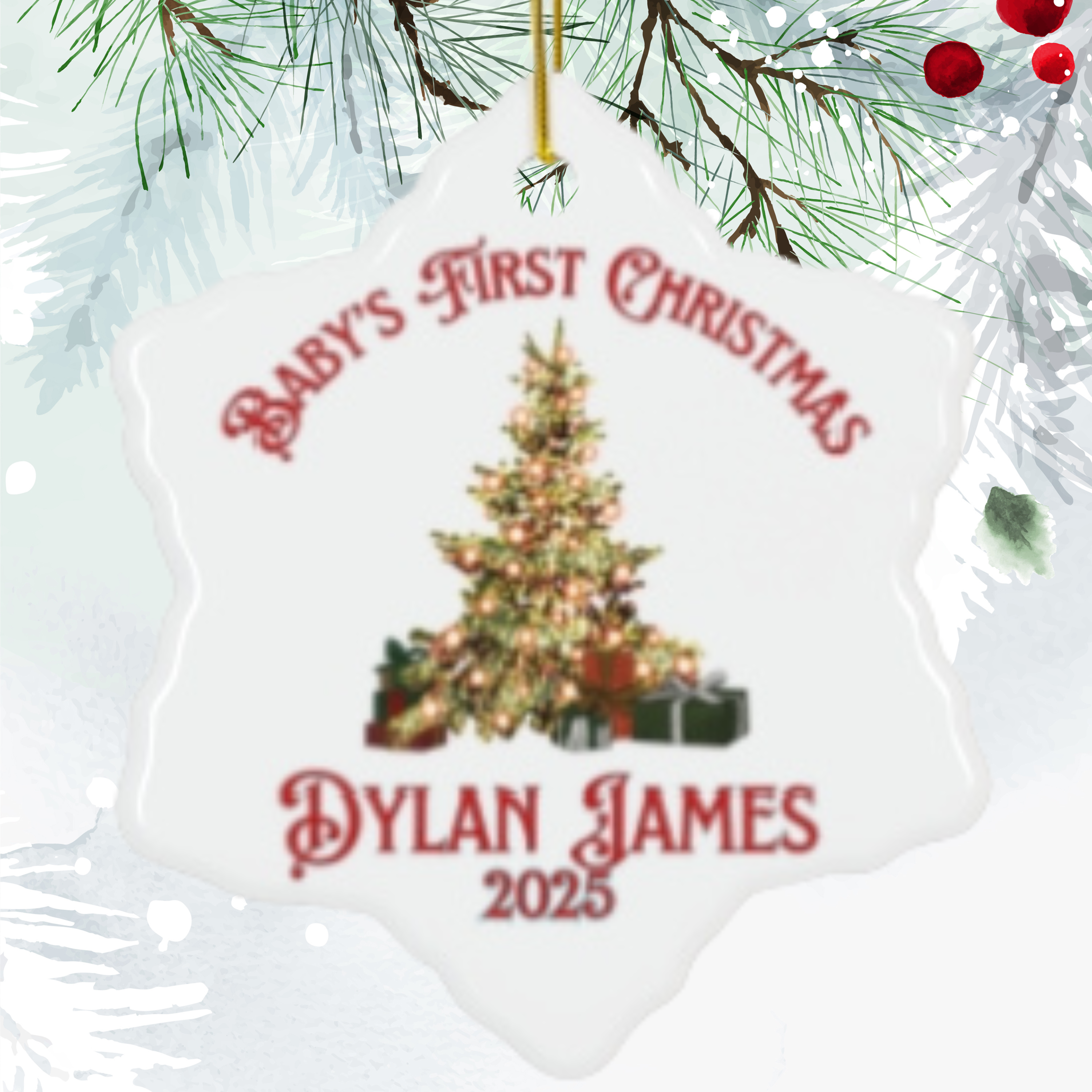Personalized Baby's First Christmas, Christmas Ornament - Perfect Holiday Gift, Keepsake Decoration, First Christmas Celebration, Unique Tree Decor, Family [...]
