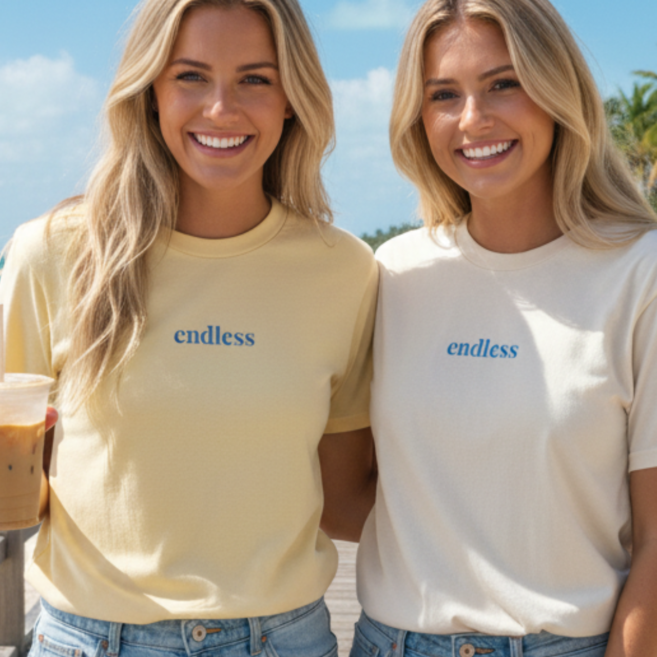 Endless Embroidered T-Shirt | Minimalist Coastal Summer Tee product thumbnail image Endless Embroidered T-Shirt | Minimalist Coastal Summer Tee product thumbnail image