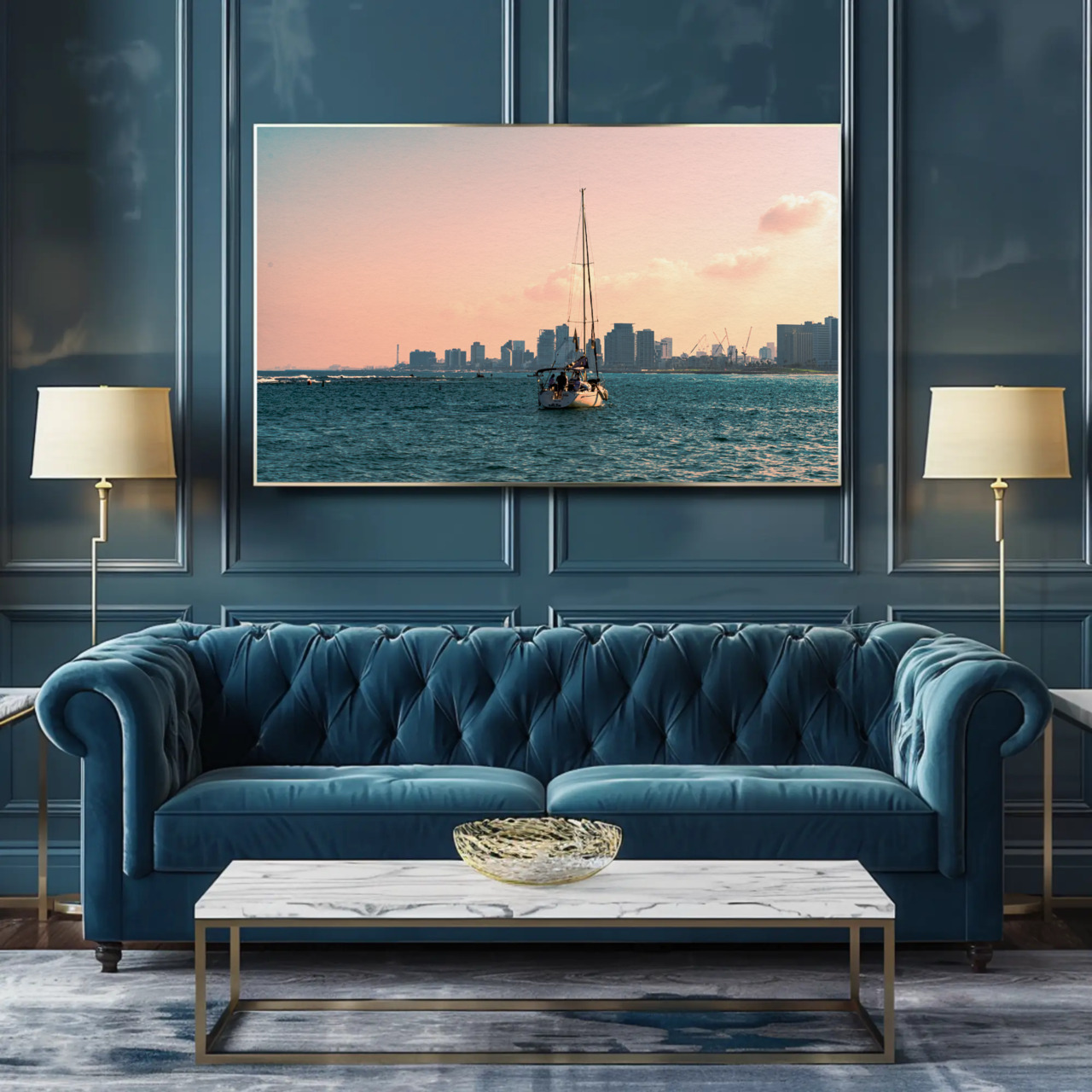 Sailboat Sunset Fine Art Prints - Passepartout Framed Wall Decor product thumbnail image