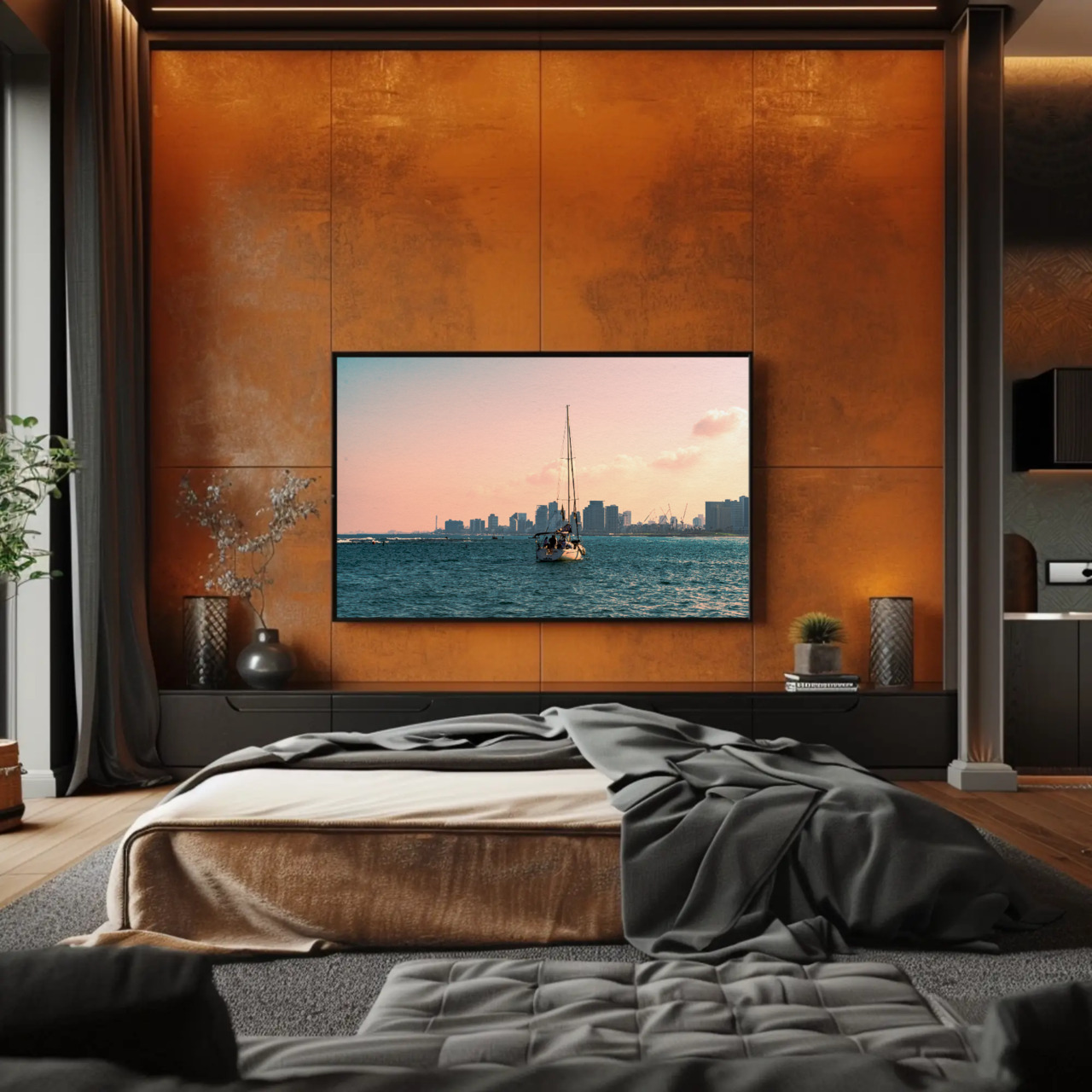 Sailboat Sunset Fine Art Prints - Passepartout Framed Wall Decor product thumbnail image