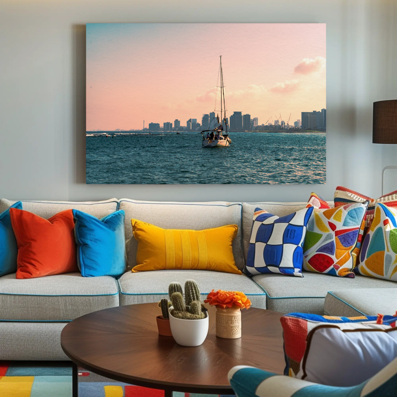 Sailboat Sunset Fine Art Prints - Passepartout Framed Wall Decor product thumbnail image