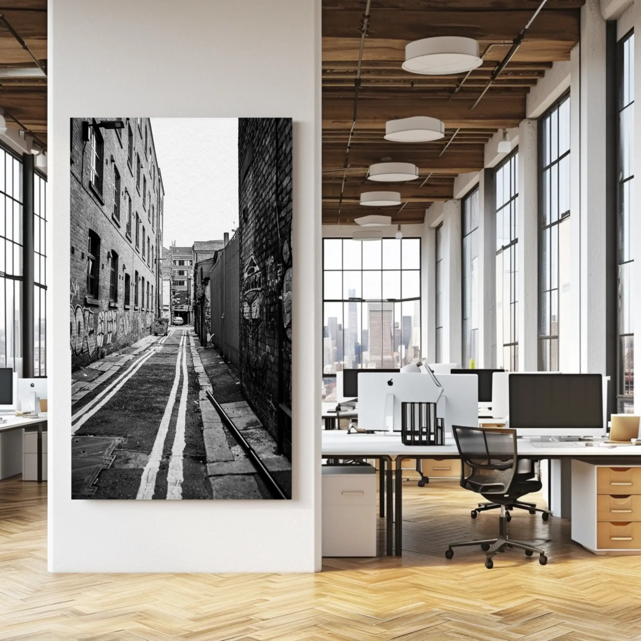Urban Black and White Fine Art Print with Passepartout Frame product thumbnail image Urban Black and White Fine Art Print with Passepartout Frame product thumbnail image