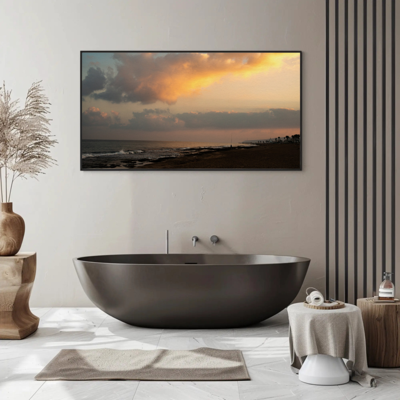 Sunset Beach Fine Art Print - Passepartout Framed Wall Art product thumbnail image