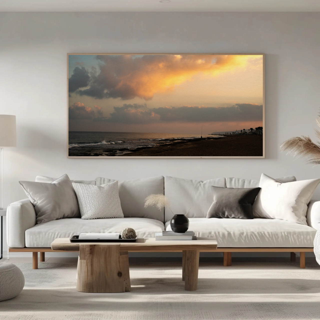 Sunset Beach Fine Art Print - Passepartout Framed Wall Art product thumbnail image
