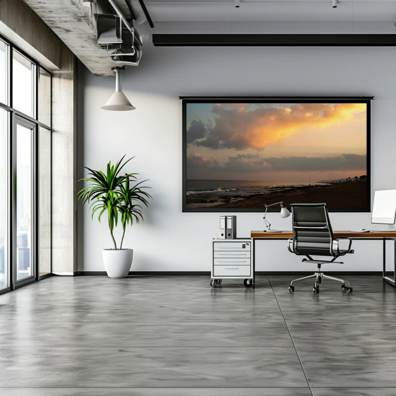 Sunset Beach Fine Art Print - Passepartout Framed Wall Art product thumbnail image