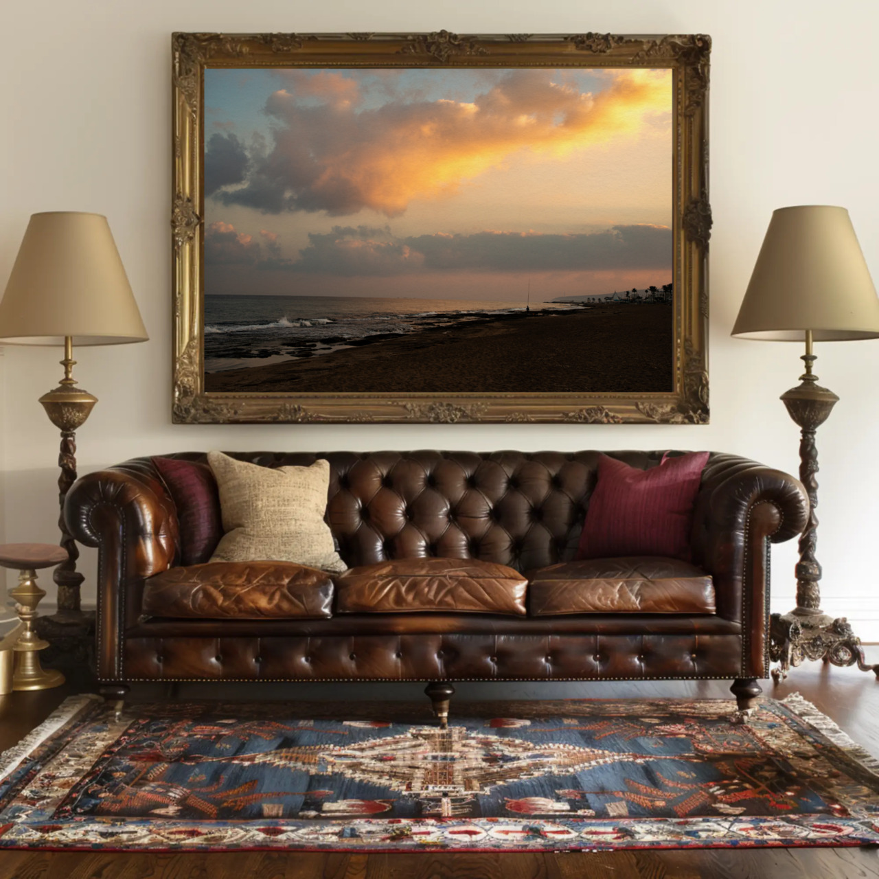 Sunset Beach Fine Art Print - Passepartout Framed Wall Art product thumbnail image