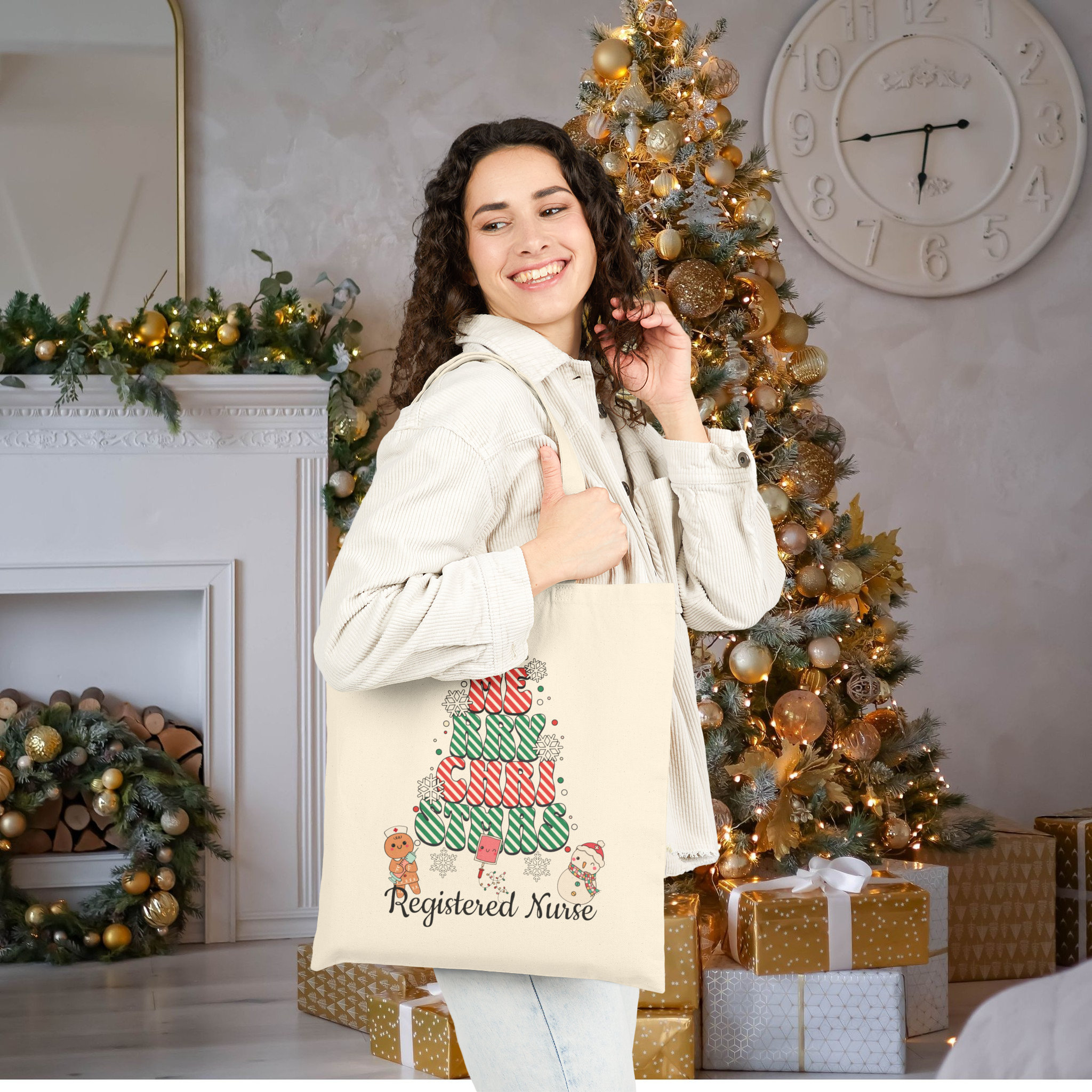 Personalized Merry Christmas Healthcare Tote Bag | Custom Christmas Nurse Bag | Holiday Healthcare Gift Personalized Merry Christmas Healthcare Tote Bag | Custom Christmas Nurse Bag | Holiday Healthcare Gift