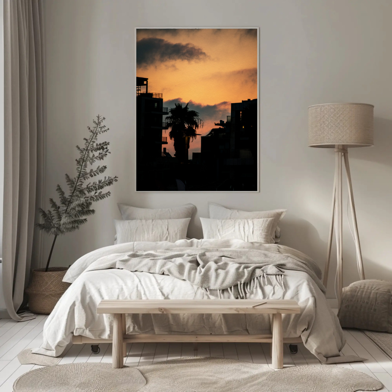 Sunset Cityscape Fine Art Print - Framed Passepartout Decor product thumbnail image