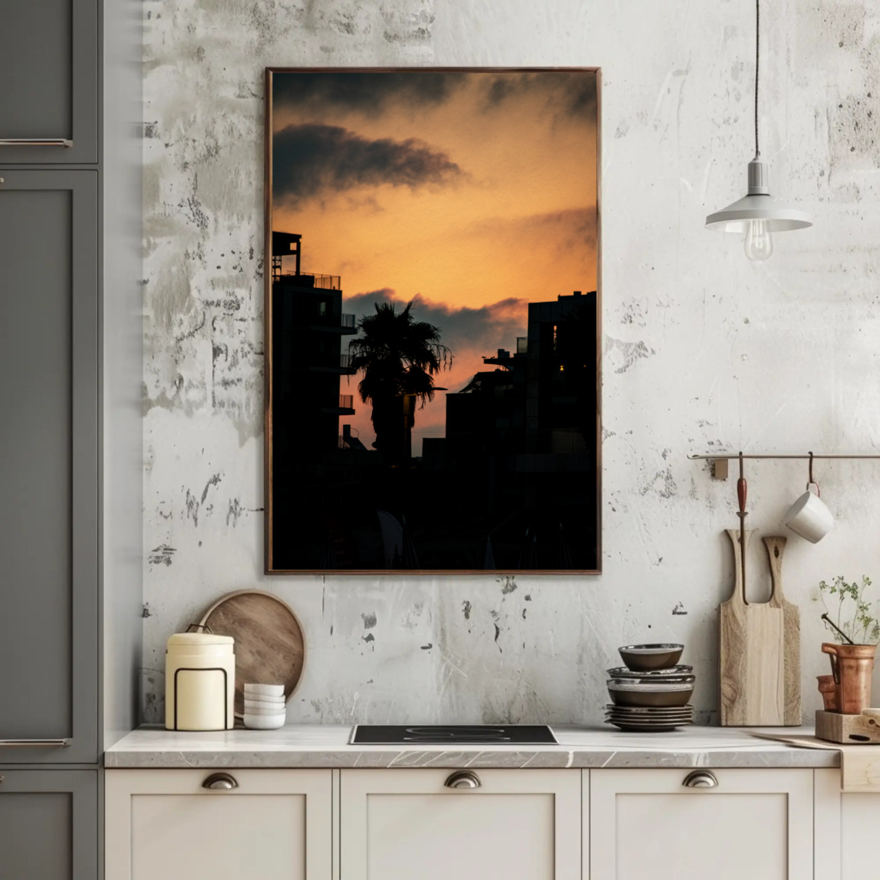 Sunset Cityscape Fine Art Print - Framed Passepartout Decor product thumbnail image Sunset Cityscape Fine Art Print - Framed Passepartout Decor product thumbnail image