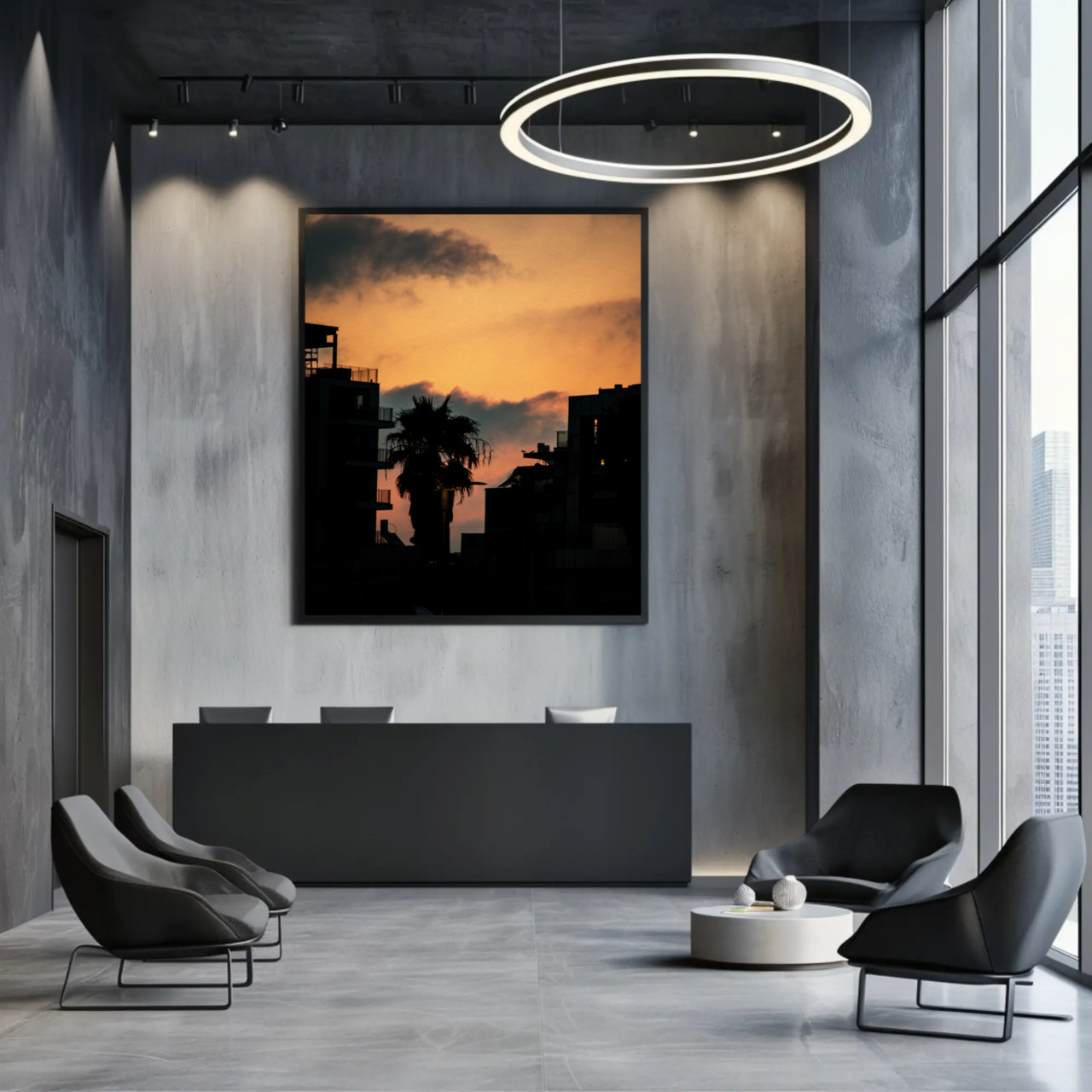 Sunset Cityscape Fine Art Print - Framed Passepartout Decor product thumbnail image Sunset Cityscape Fine Art Print - Framed Passepartout Decor product thumbnail image