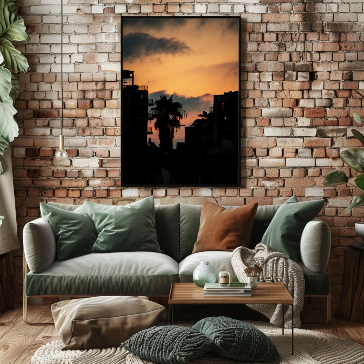 Sunset Cityscape Fine Art Print - Framed Passepartout Decor product thumbnail image
