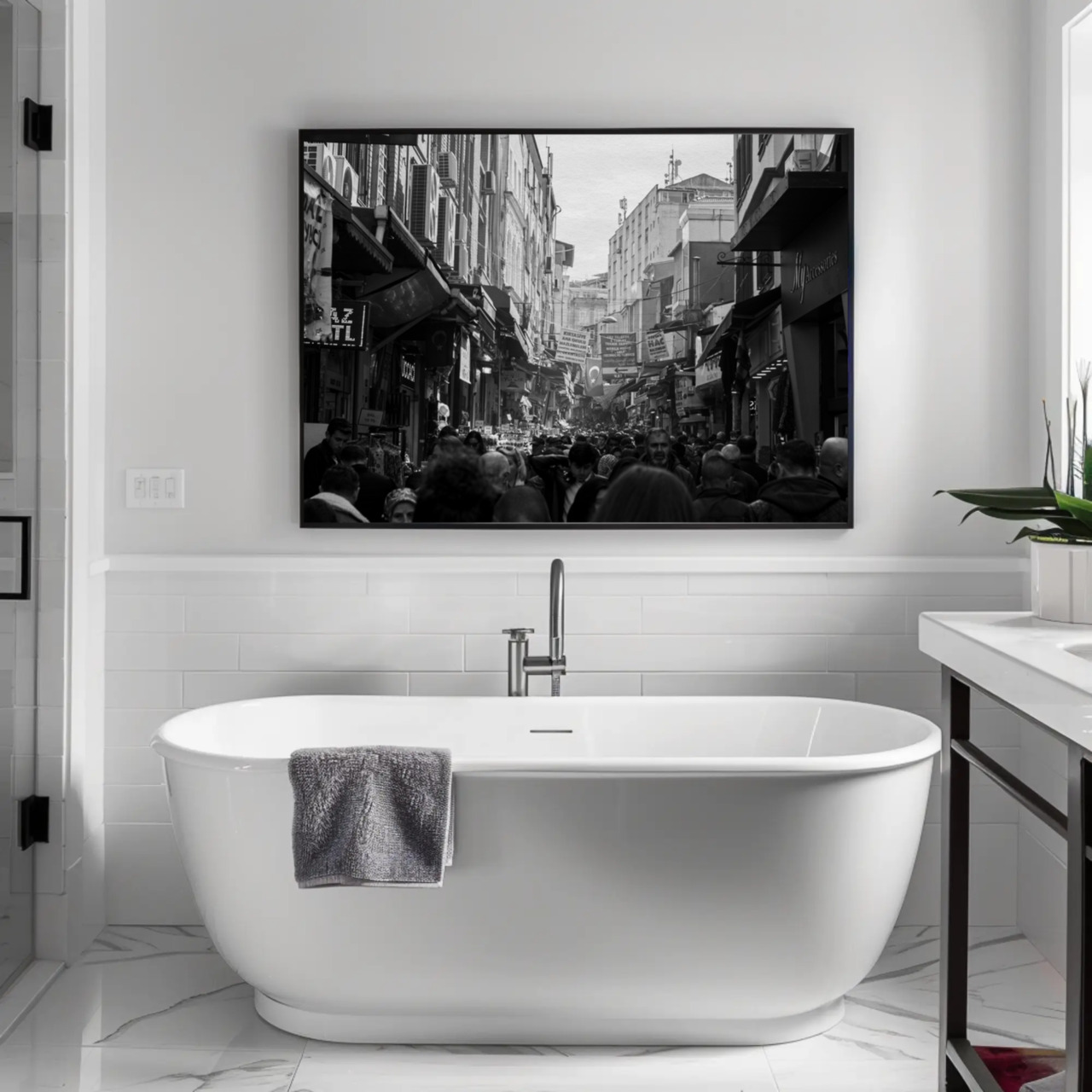 Black and White Urban Fine Art Print with Passepartout Frame product thumbnail image