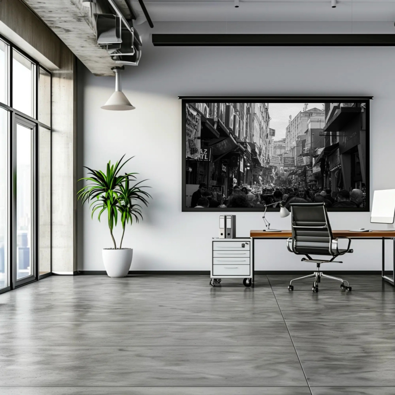 Black and White Urban Fine Art Print with Passepartout Frame product thumbnail image Black and White Urban Fine Art Print with Passepartout Frame product thumbnail image