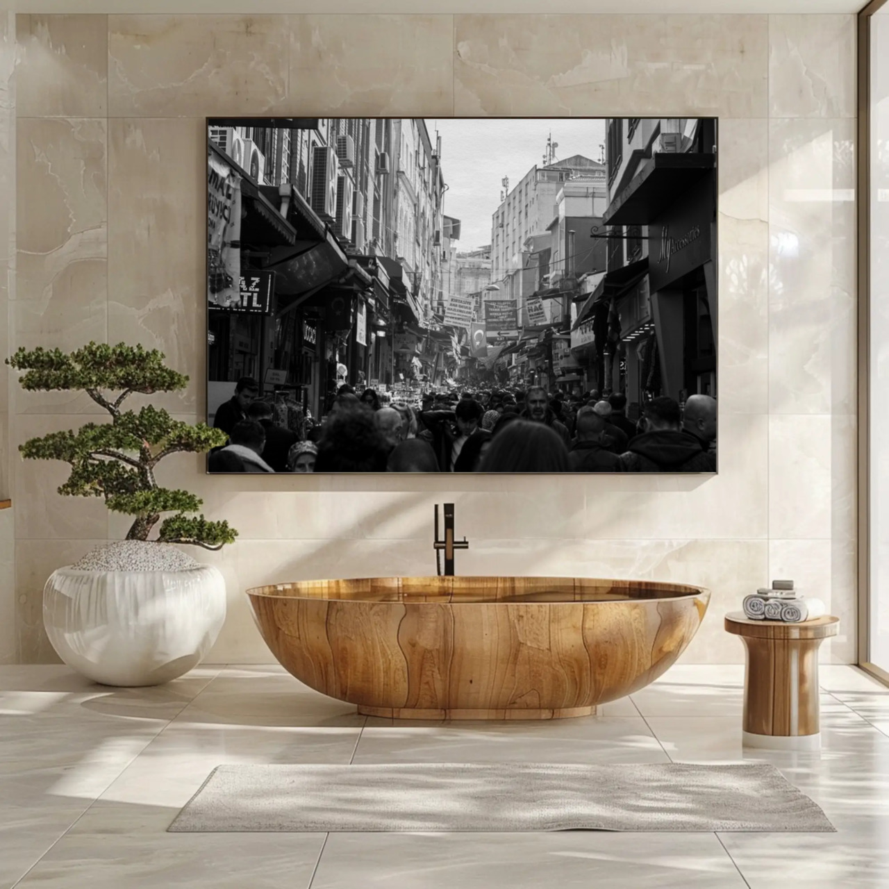 Black and White Urban Fine Art Print with Passepartout Frame product thumbnail image