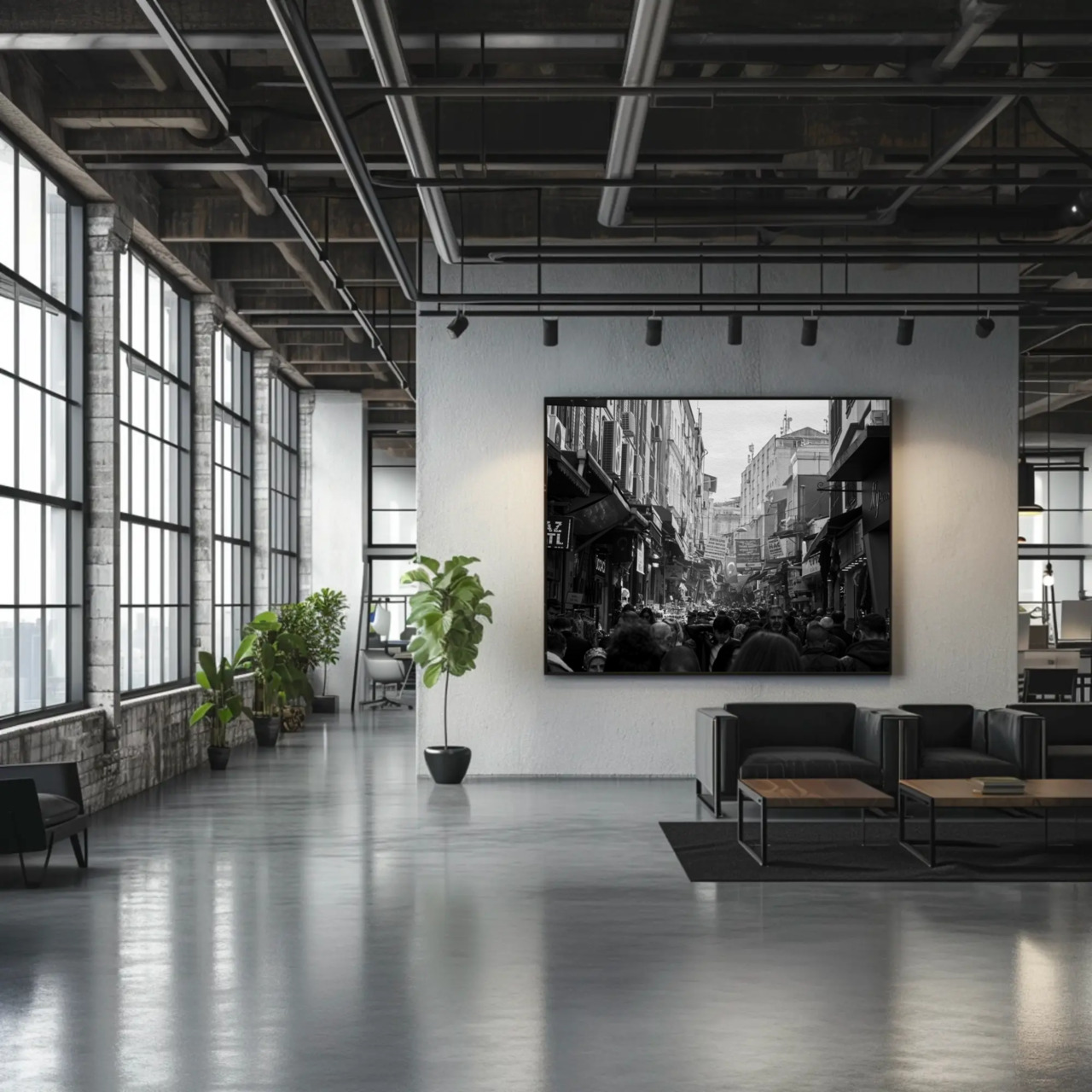 Black and White Urban Fine Art Print with Passepartout Frame product thumbnail image Black and White Urban Fine Art Print with Passepartout Frame product thumbnail image