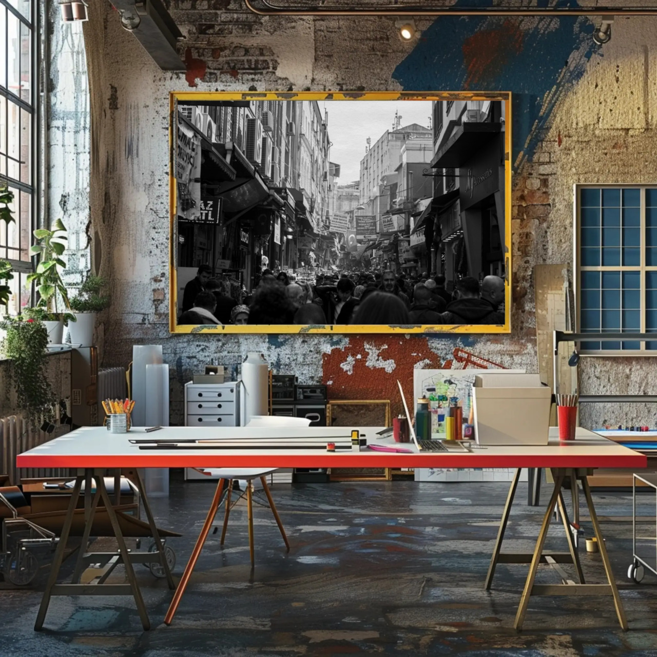 Black and White Urban Fine Art Print with Passepartout Frame product thumbnail image Black and White Urban Fine Art Print with Passepartout Frame product thumbnail image