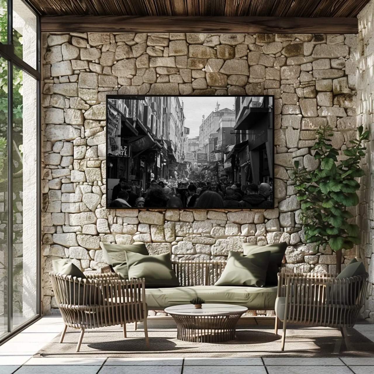 Black and White Urban Fine Art Print with Passepartout Frame product thumbnail image