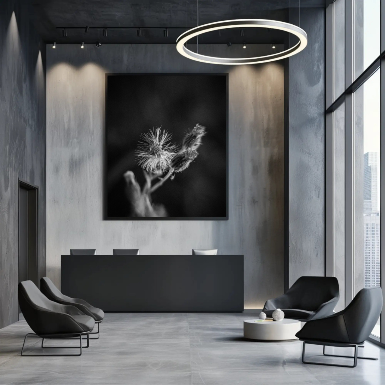 Elegant Black and White Fine Art Print with Passepartout Frame product thumbnail image