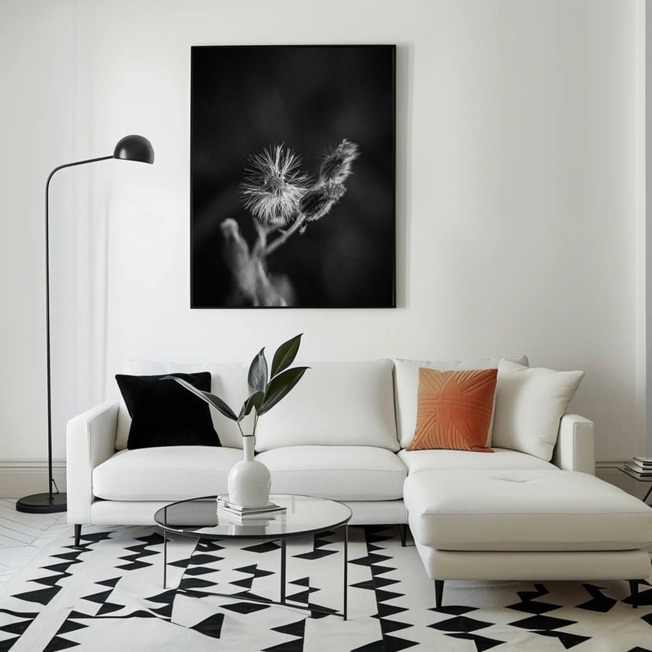 Elegant Black and White Fine Art Print with Passepartout Frame product thumbnail image