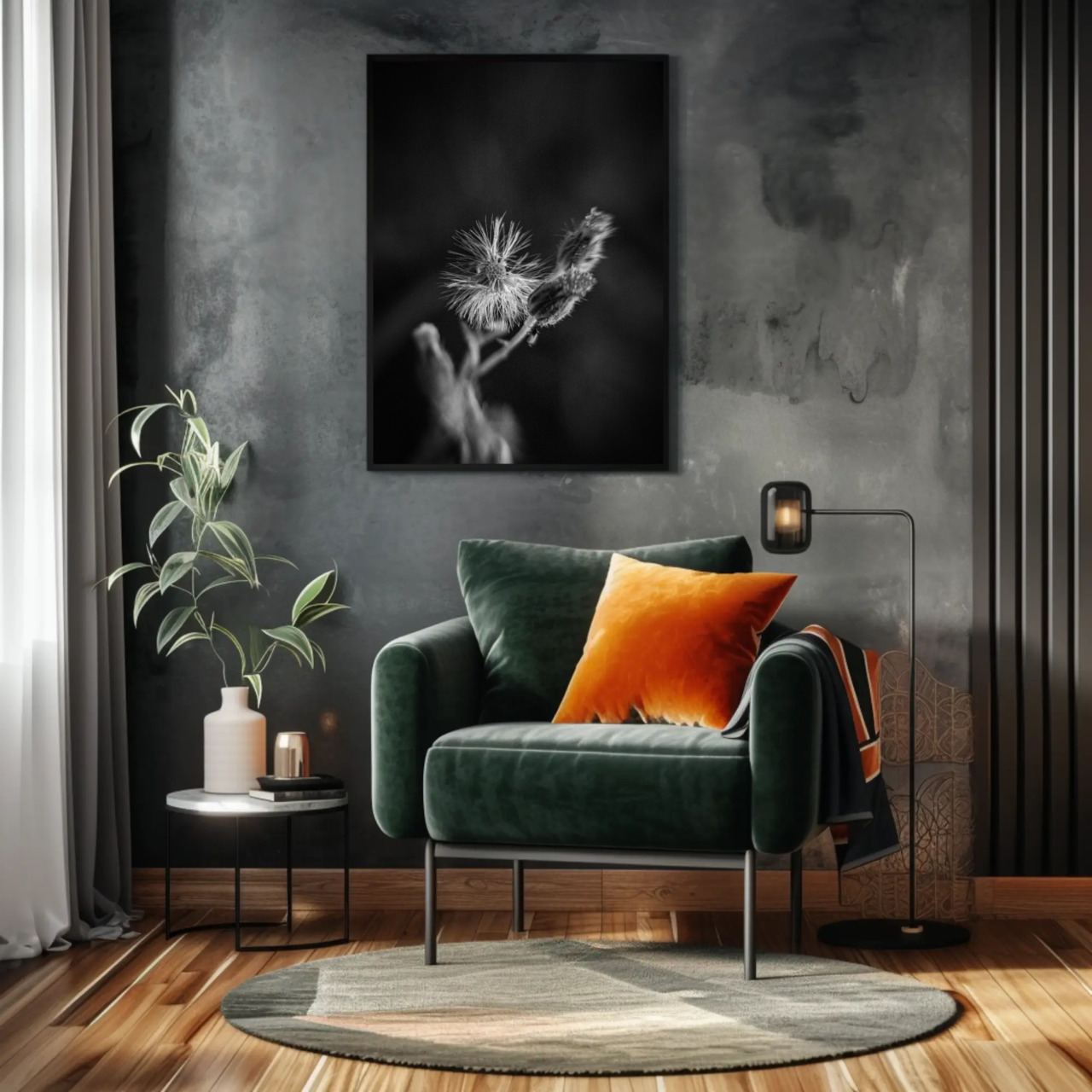 Elegant Black and White Fine Art Print with Passepartout Frame product thumbnail image