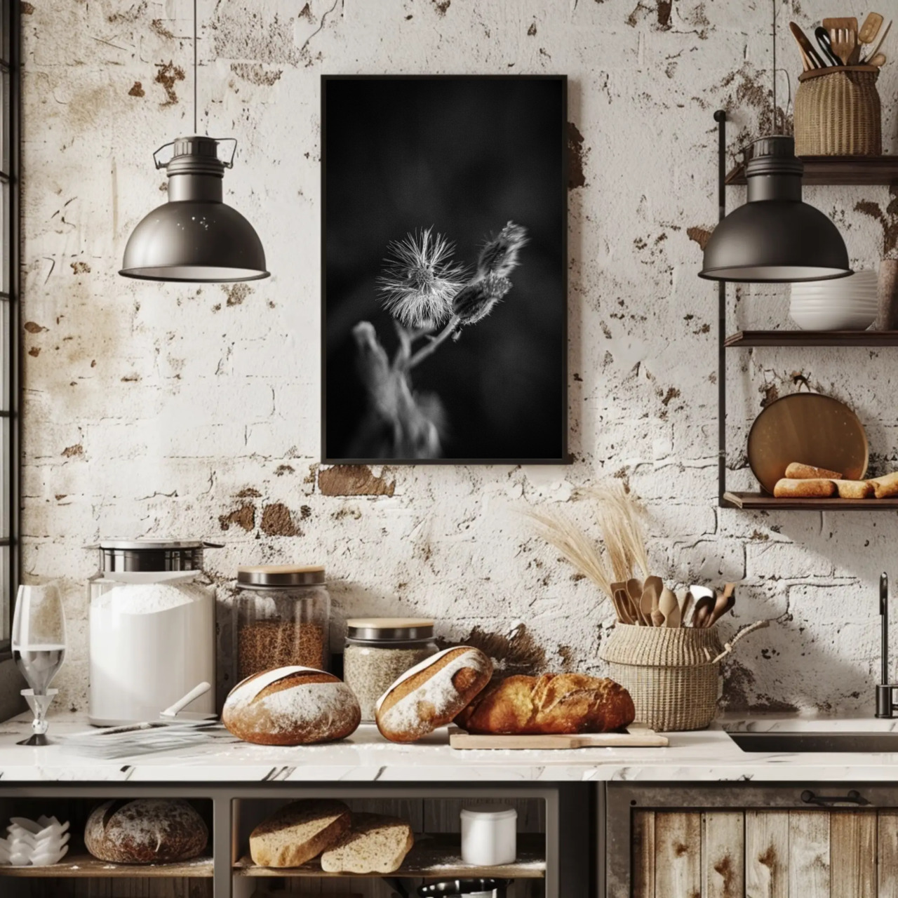 Elegant Black and White Fine Art Print with Passepartout Frame product thumbnail image