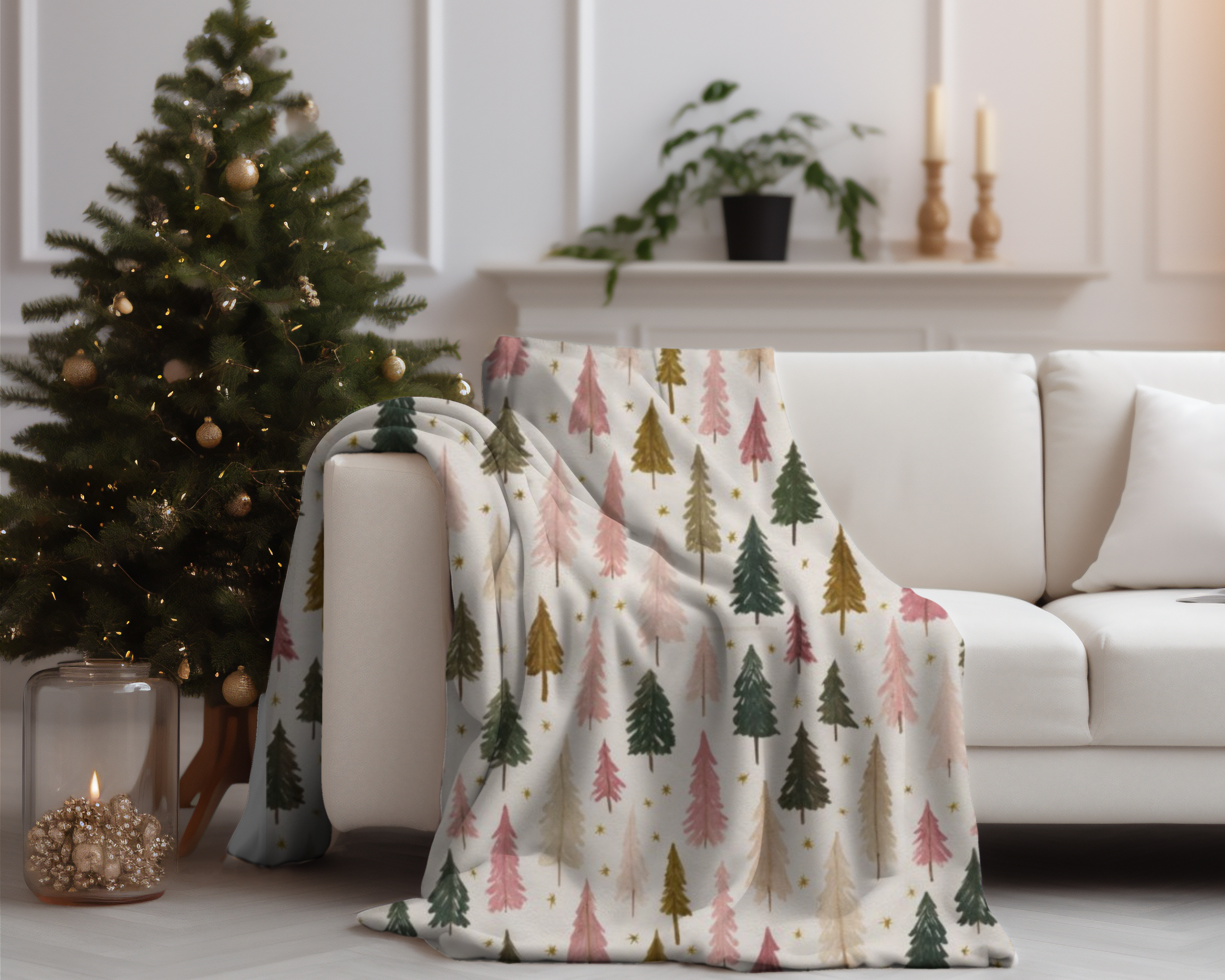 Pink Cozy Christmas Tree Velveteen Plush Blanket, Soft Throw Blanket, Holiday Decor, Gift for Kids, Winter Warmth, Bedroom Accessory Pink Cozy Christmas Tree Velveteen Plush Blanket, Soft Throw Blanket, Holiday Decor, Gift for Kids, Winter Warmth, Bedroom Accessory