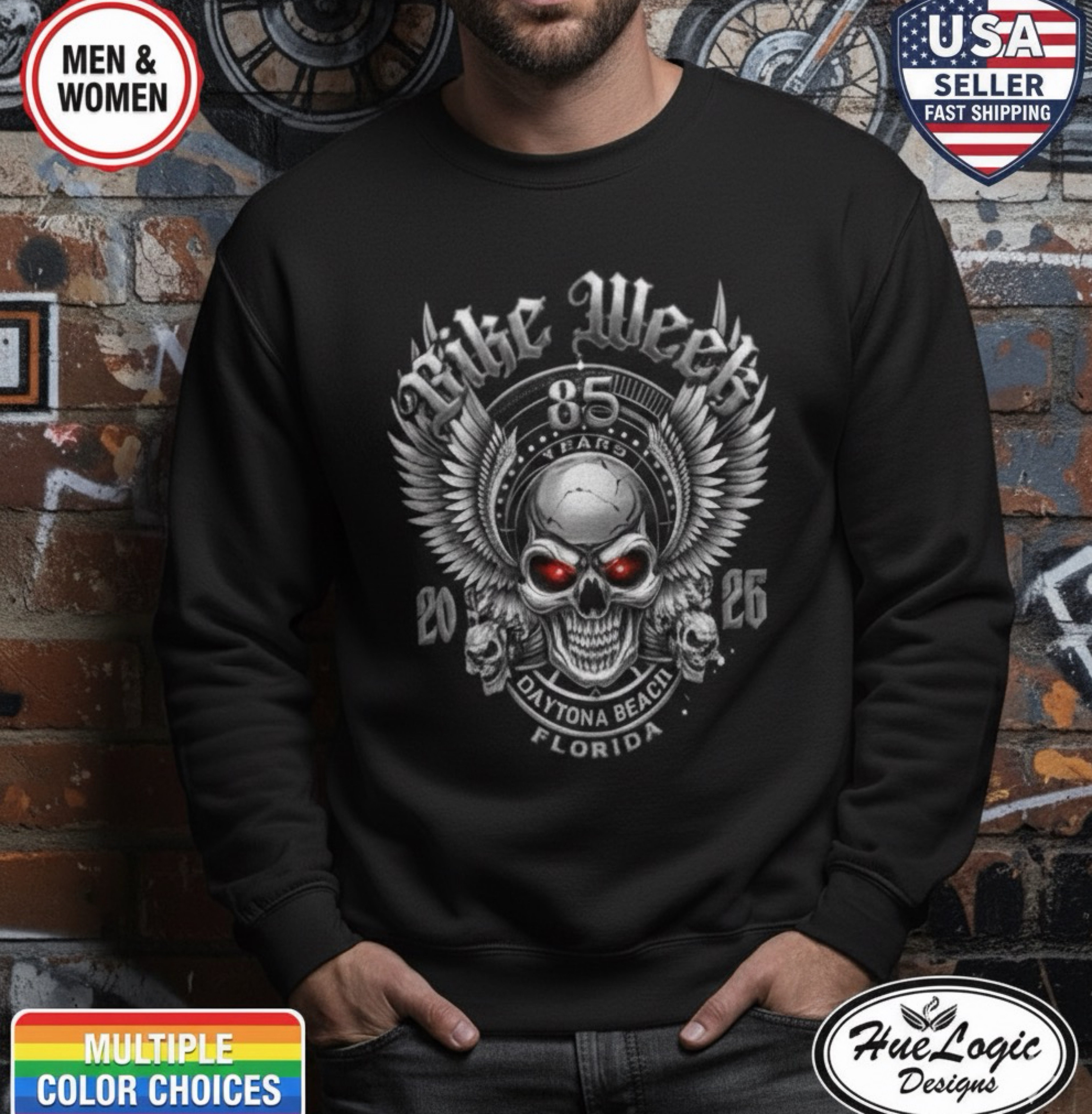 Daytona Beach Bike Week FL 2026 Sweatshirt 85th Annual Biker Rally Men &amp; Women product thumbnail image